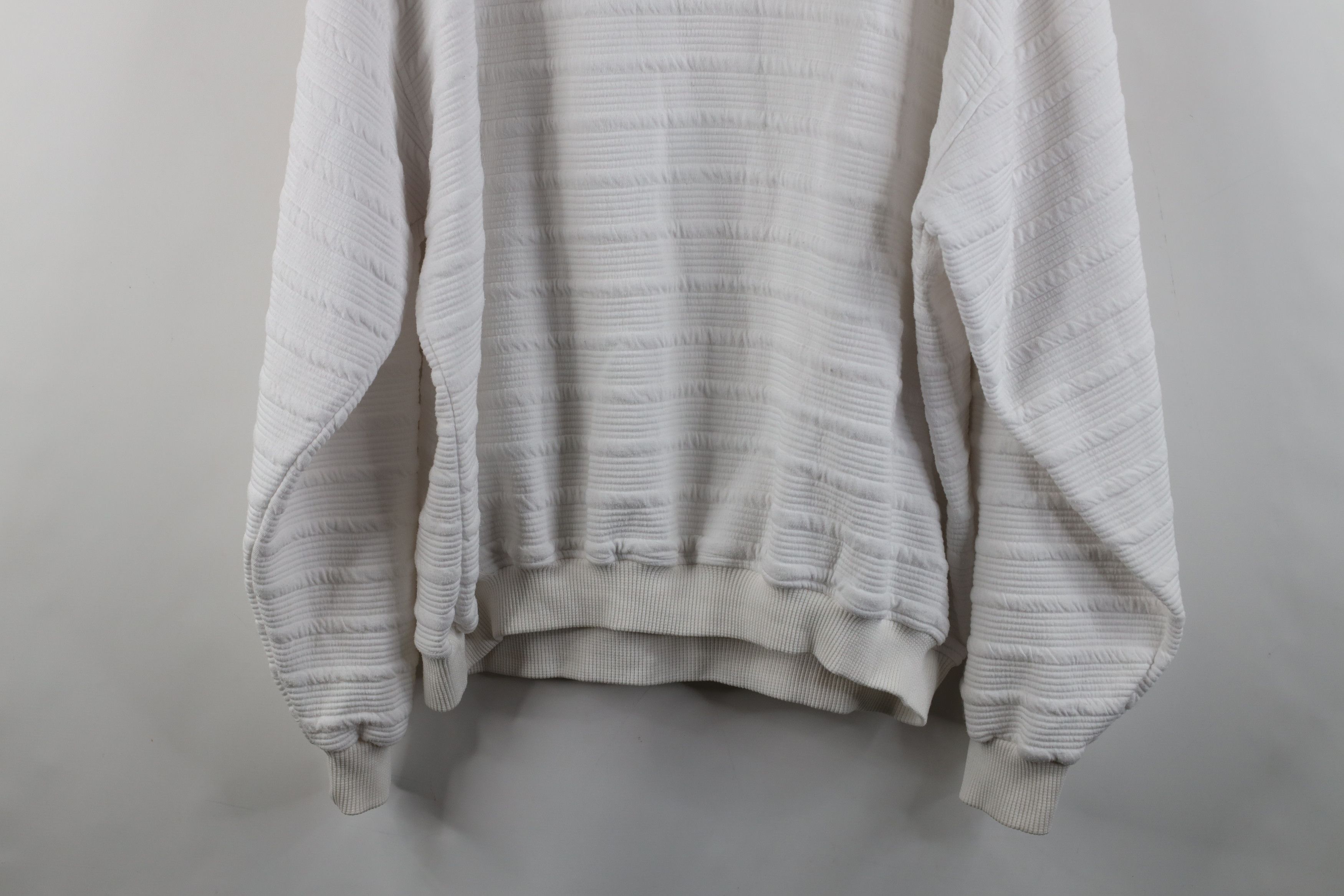 Vintage Vintage 90s Streetwear Ribbed Mock Neck Sweatshirt White Size US XL / EU 56 / 4 - 12 Thumbnail