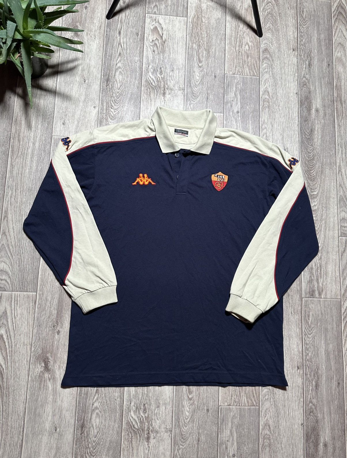 Kappa Vintage AS Roma Kappa Polo Jersey Blokecore Y2K Longsleeve Size US XL / EU 56 / 4 - 3 Thumbnail