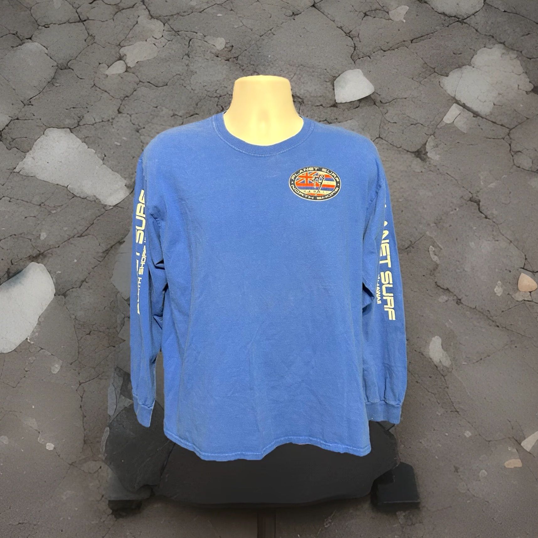 Doublet VINTAGE Planet Surf North Shore Hawaii Long Sleeve Shirt Men L Blue Double Side Size US L / EU 52-54 / 3 - 7 Thumbnail