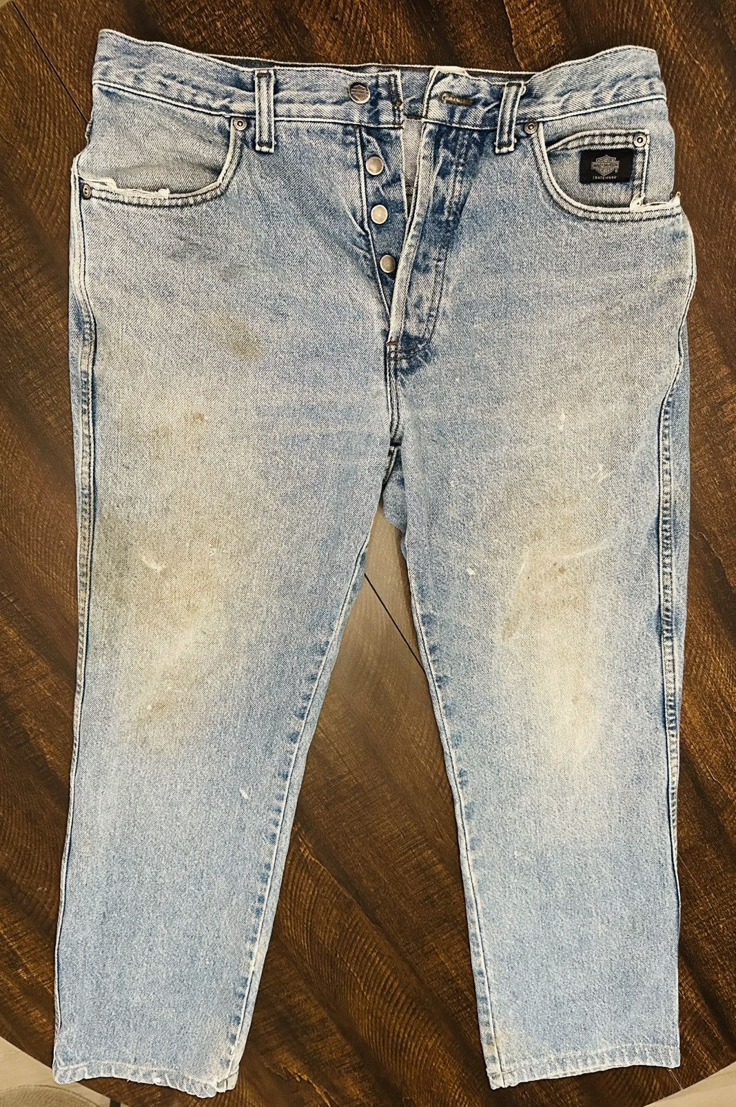 Harley Davidson VTG Men's Buttonfly Harley Davidson Jeans Size 32x28 Biker Size US 32 / EU 48 - 1 Thumbnail