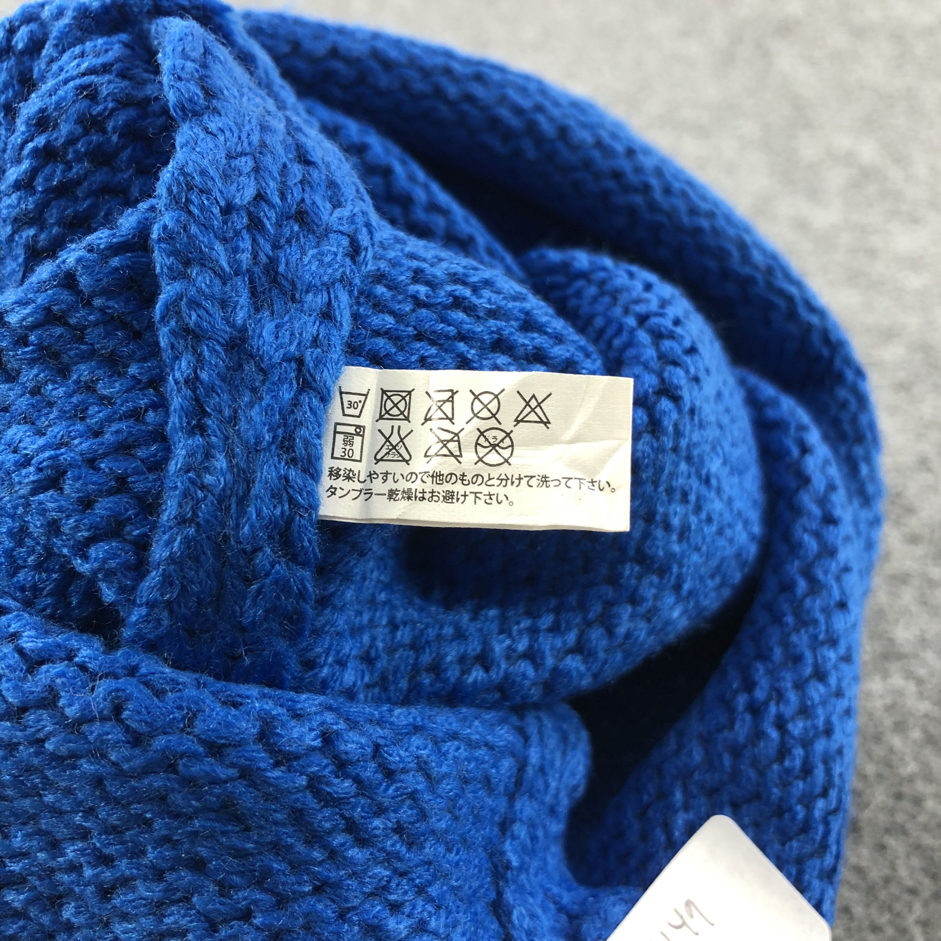 Vintage Blue Horned Beanie Snowcap Snow Hat B149 Size ONE SIZE - 3 Thumbnail