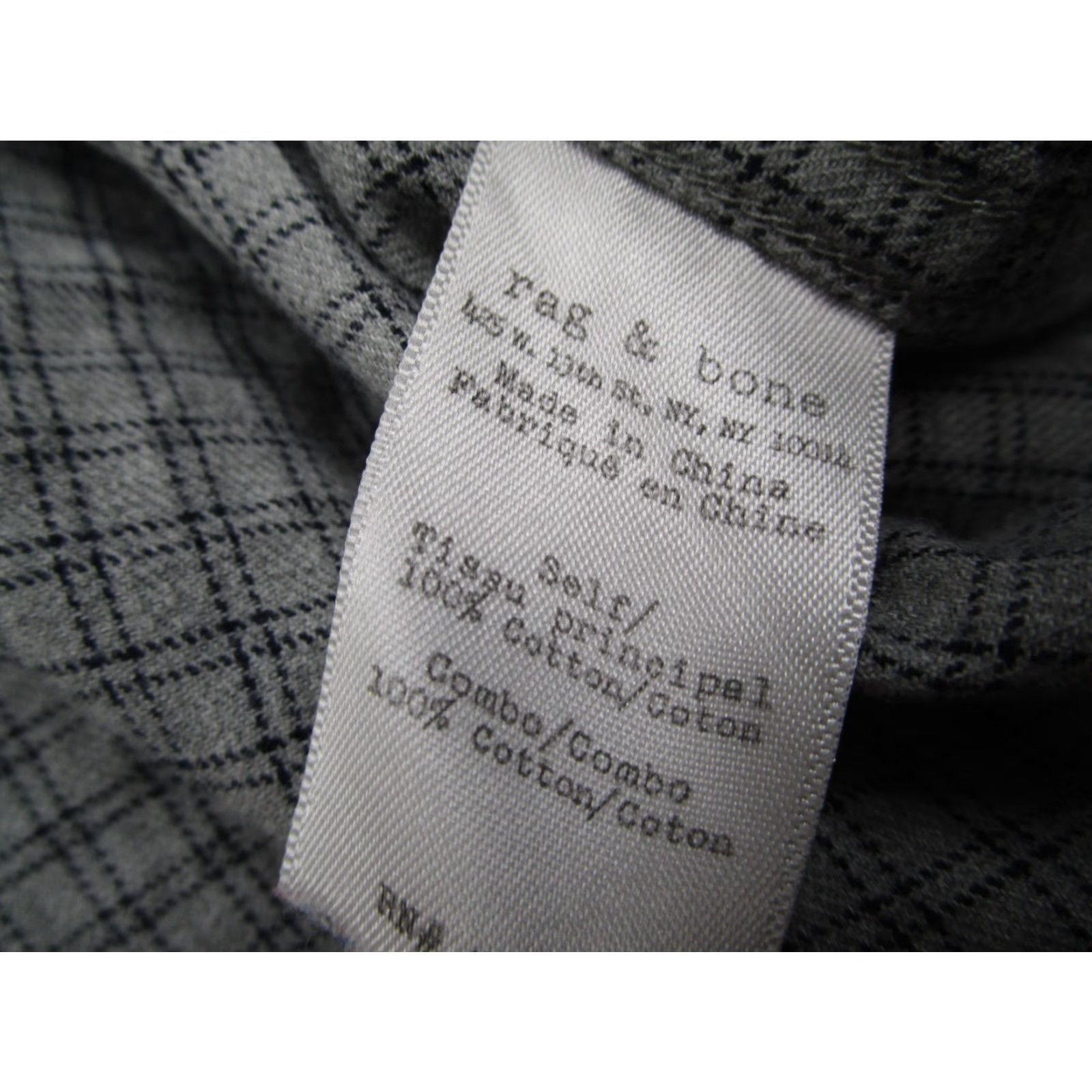 Rag & Bone Rag & Bone Shirt Mens XL Gray Check Long Sleeve Button Up Knit Casual Work Flip Cuff Size US XL / EU 56 / 4 - 3 Thumbnail