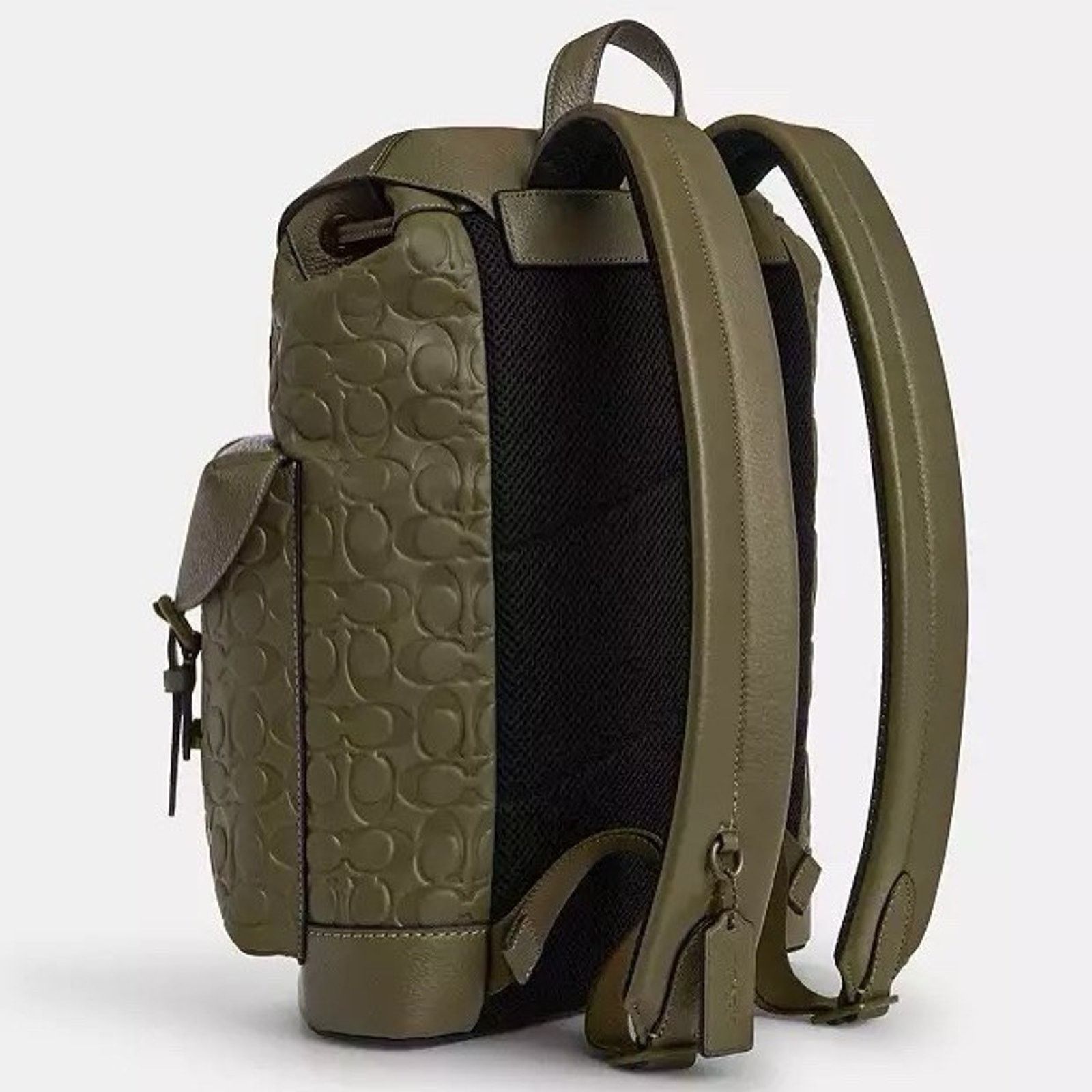 Coach NWT Coach MEN's Warner Backpack Leather CAK26 Olive Size ONE SIZE - 6 Thumbnail