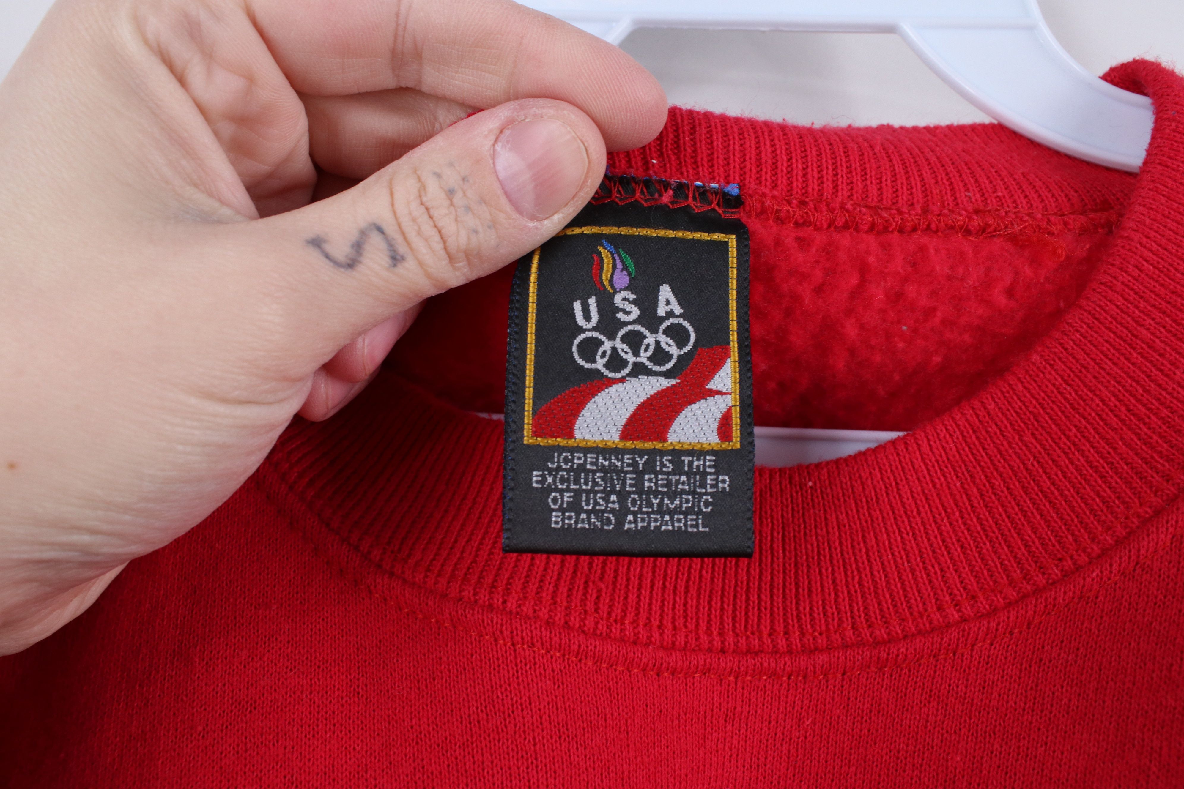 Vintage Vintage 90s USA Olympics Spell Crewneck Sweatshirt Red USA Size US L / EU 52-54 / 3 - 6 Thumbnail