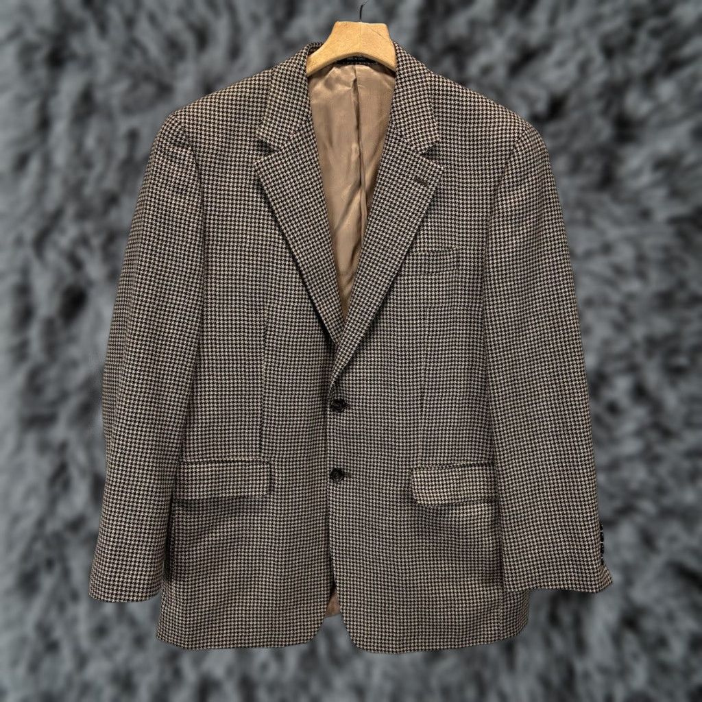 Ralph Lauren Lauren Ralph Lauren Blazer 40R Houndstooth Brown Men's Regular Fit Business Casual Size 40R - 1 Thumbnail