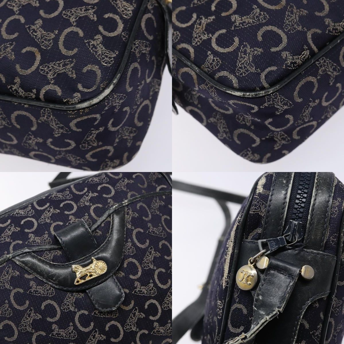 Celine CELINE C Sulky Shoulder Bag Canvas Navy Size ONE SIZE - 11 Thumbnail