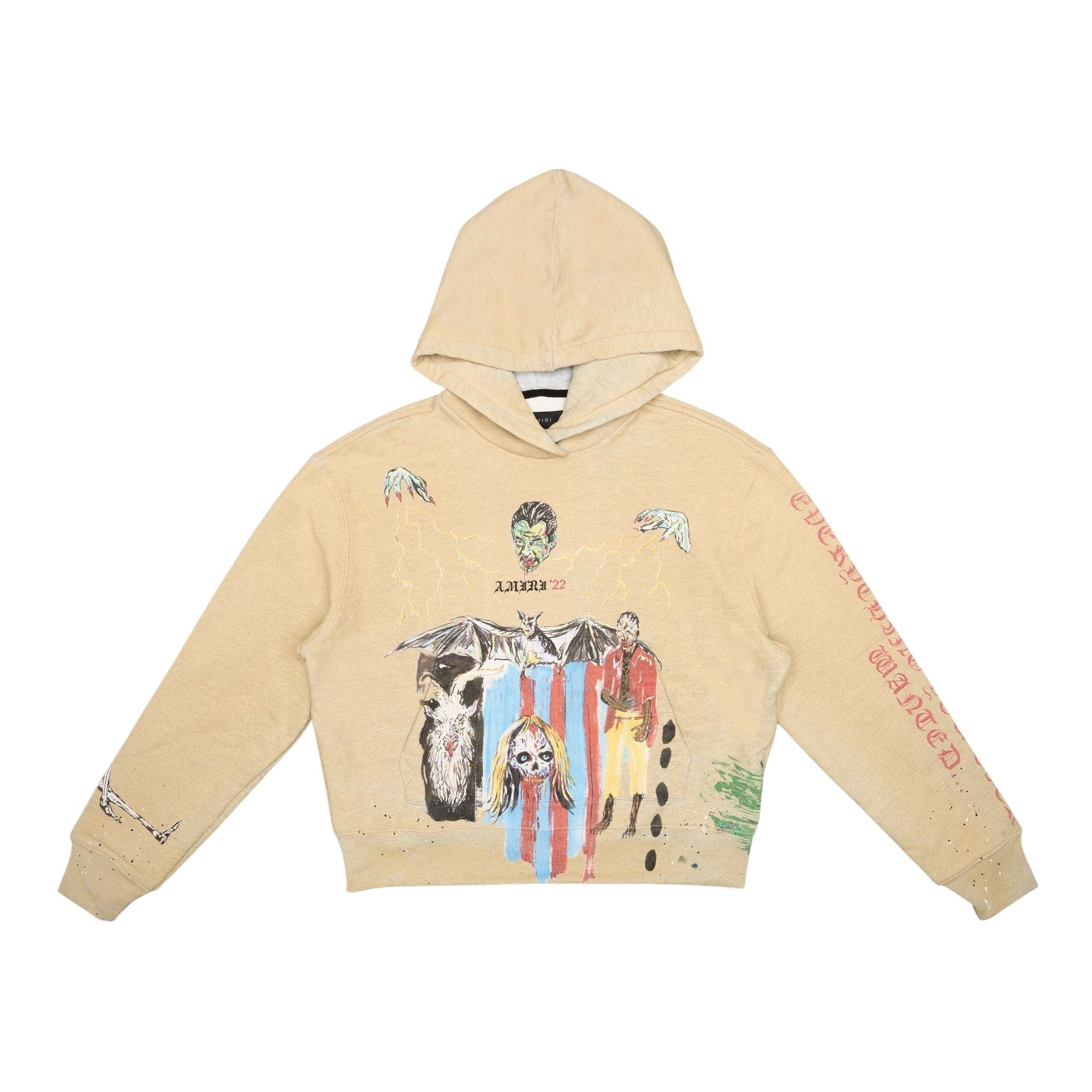 Amiri Amiri x Wes Lang Land Blood Logo Hooded Sweatshirt Tan Multi Size US XS / EU 42 / 0 - 1 Thumbnail