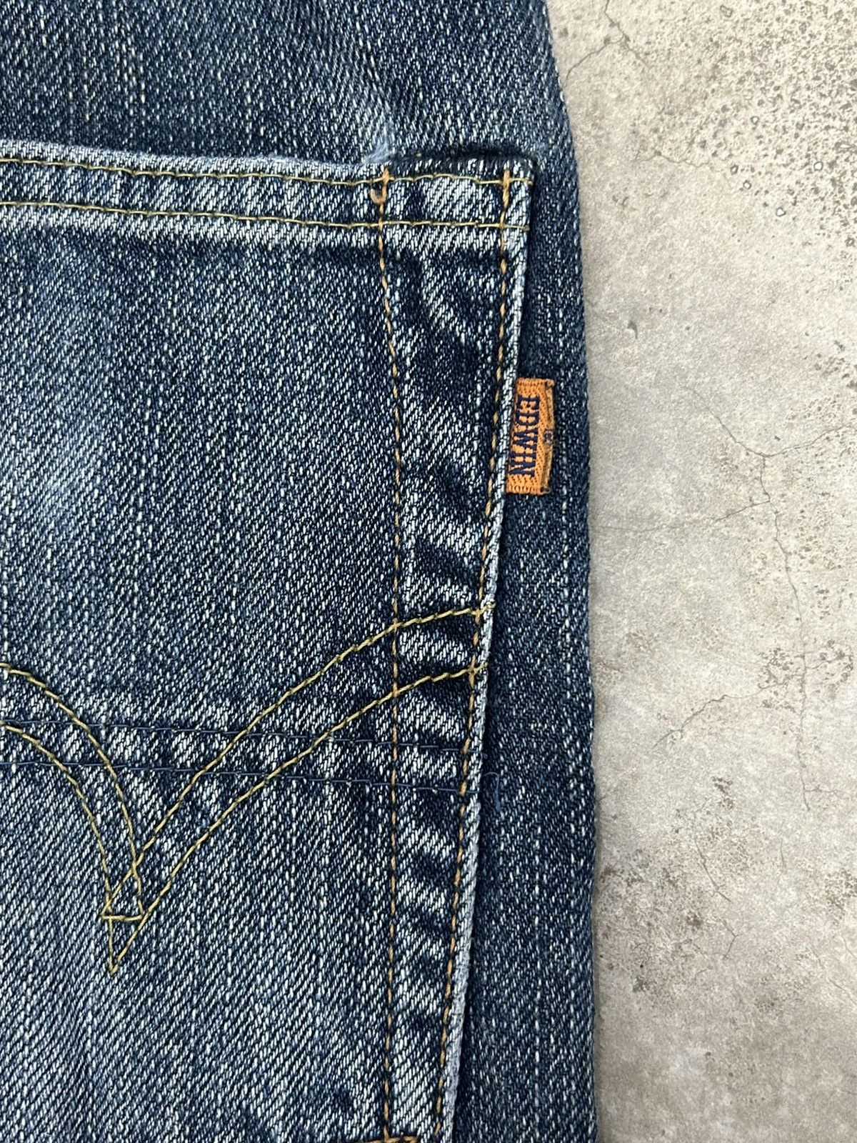 Edwin Vintage Edwin 505z Baggy Mud Washed Orange Tab Size US 29 - 17 Thumbnail
