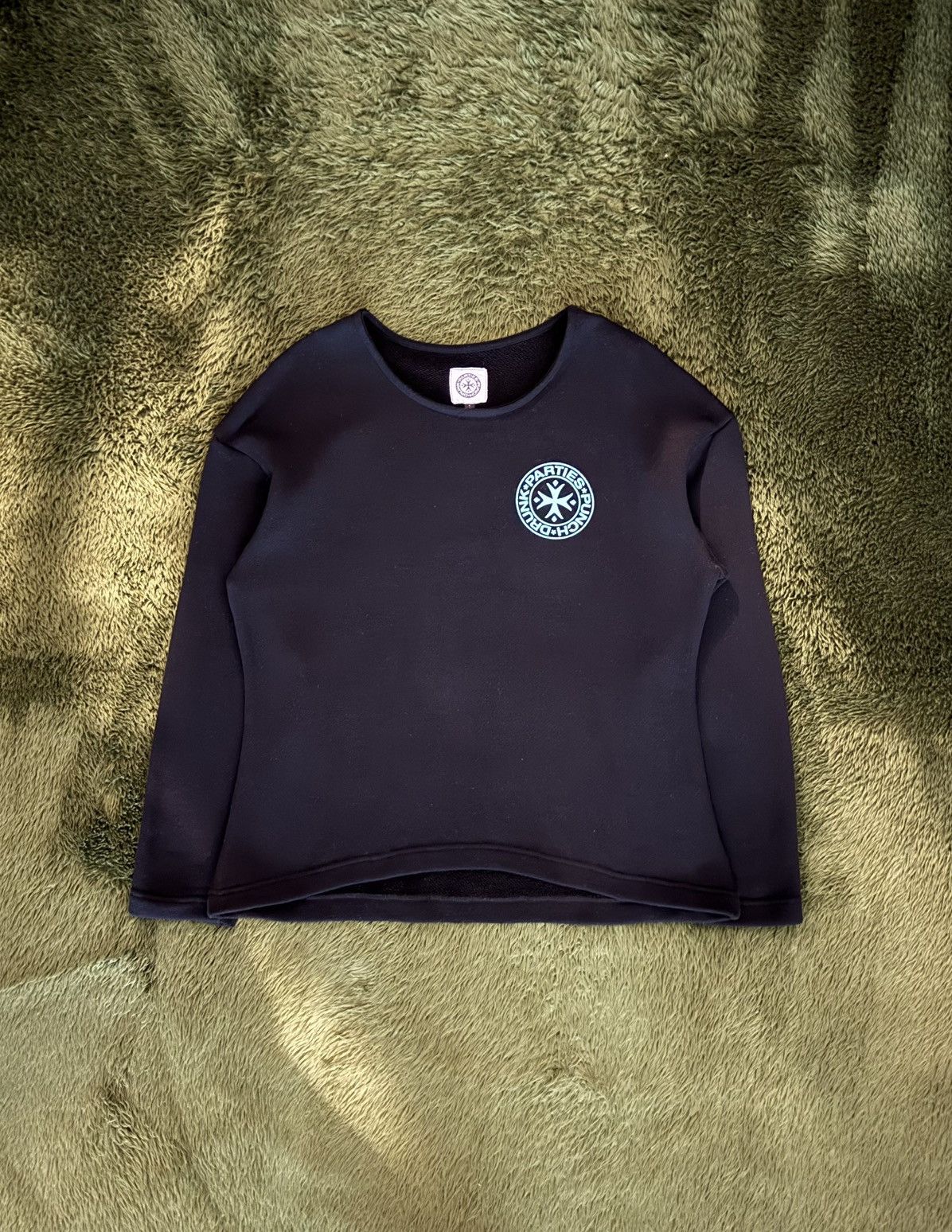 Japanese Brand [1] Punch Drunk Parties Logo Print Terry Long Sleeve Black Size US XL / EU 56 / 4 - 1 Thumbnail