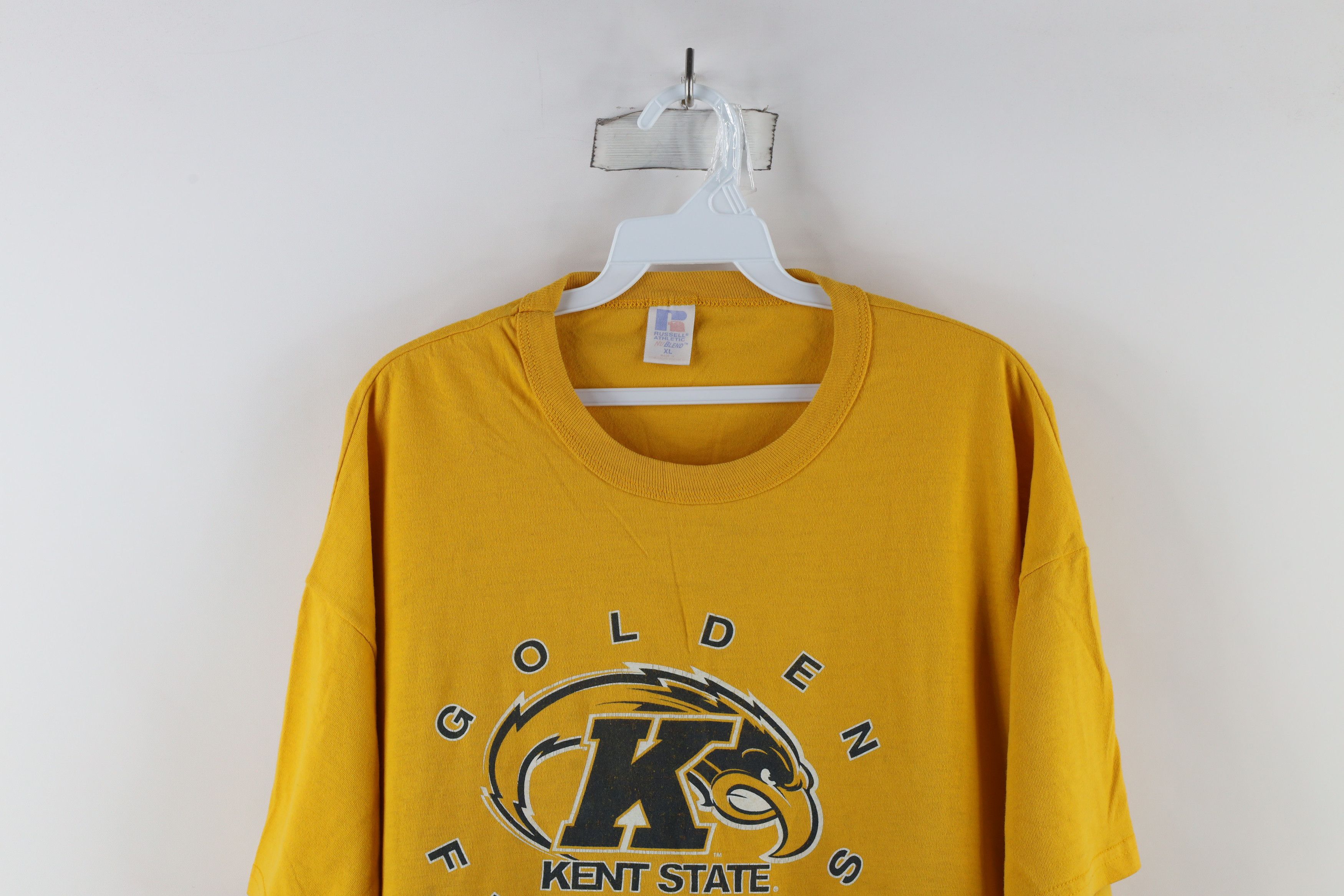 Russell Athletic × Vintage Vintage 90s Russell Athletic Kent State University T-Shirt Size US XL / EU 56 / 4 - 2 Thumbnail