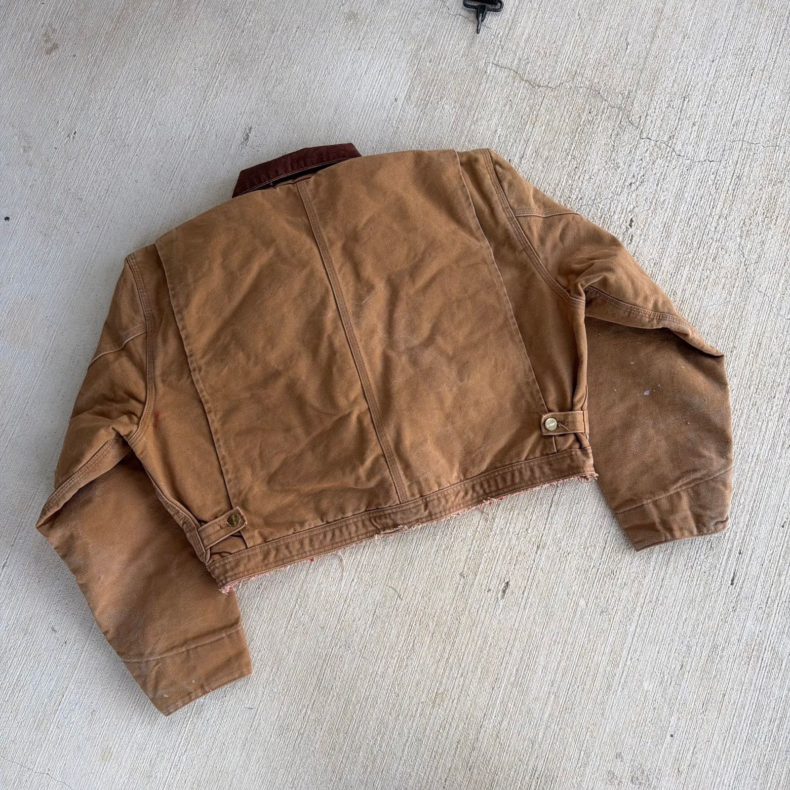 Carhartt × Vintage Carhartt brown cropped Detroit style work wear jacket Size US L / EU 52-54 / 3 - 6 Thumbnail