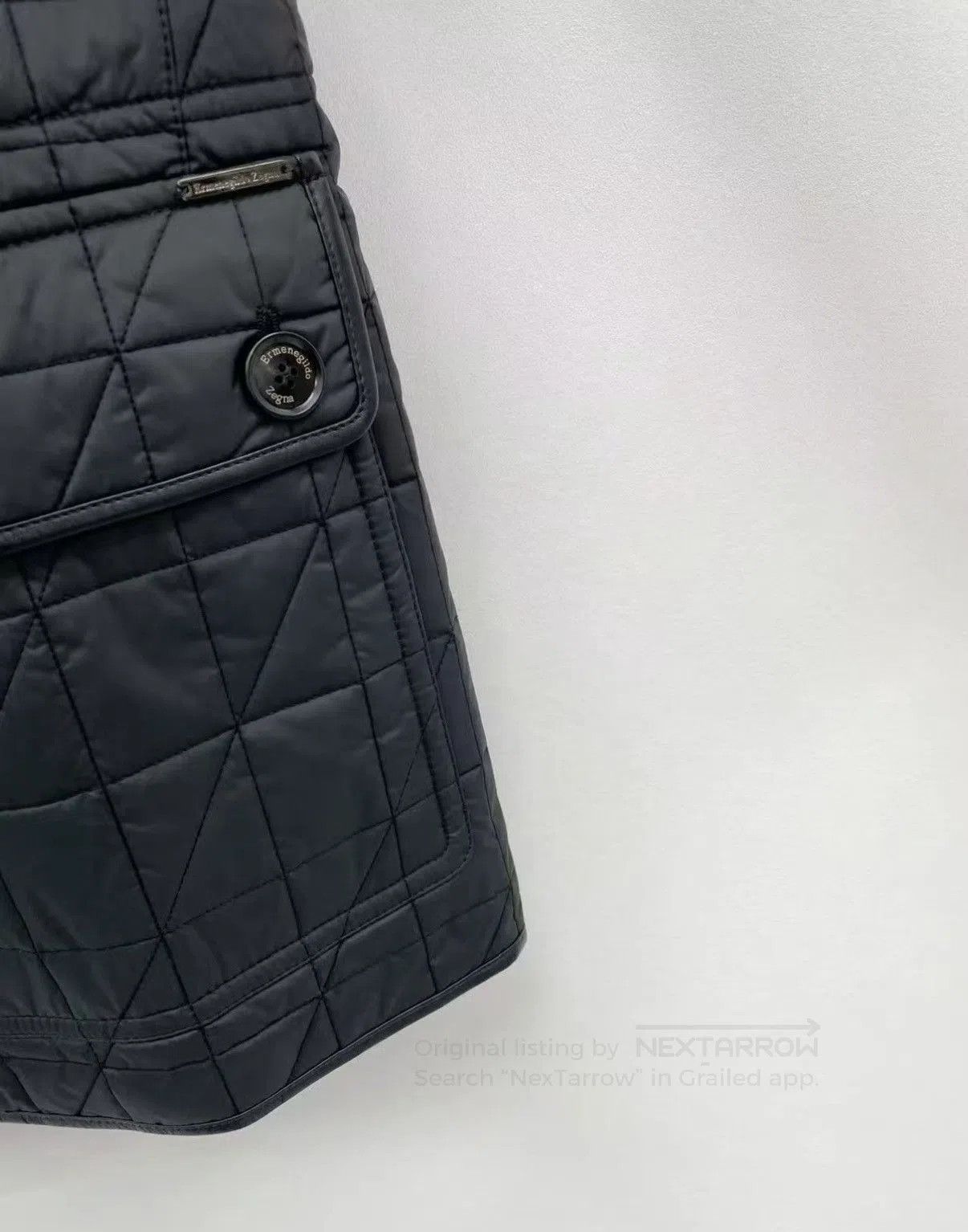Ermenegildo Zegna Black Quilted Light Jacket Size L. Size US L / EU 52-54 / 3 - 4 Thumbnail