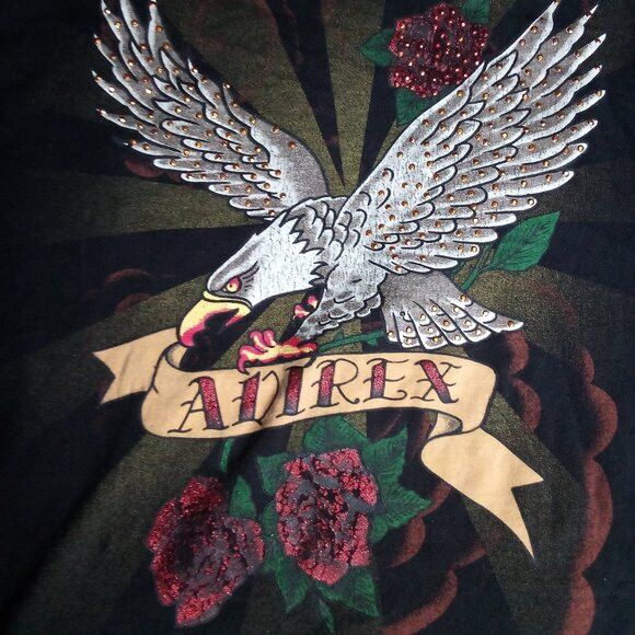 Avirex Vintage Y2K Avirex Eagle Roses Tattoo Art T-Shirt Size US L / EU 52-54 / 3 - 1 Thumbnail