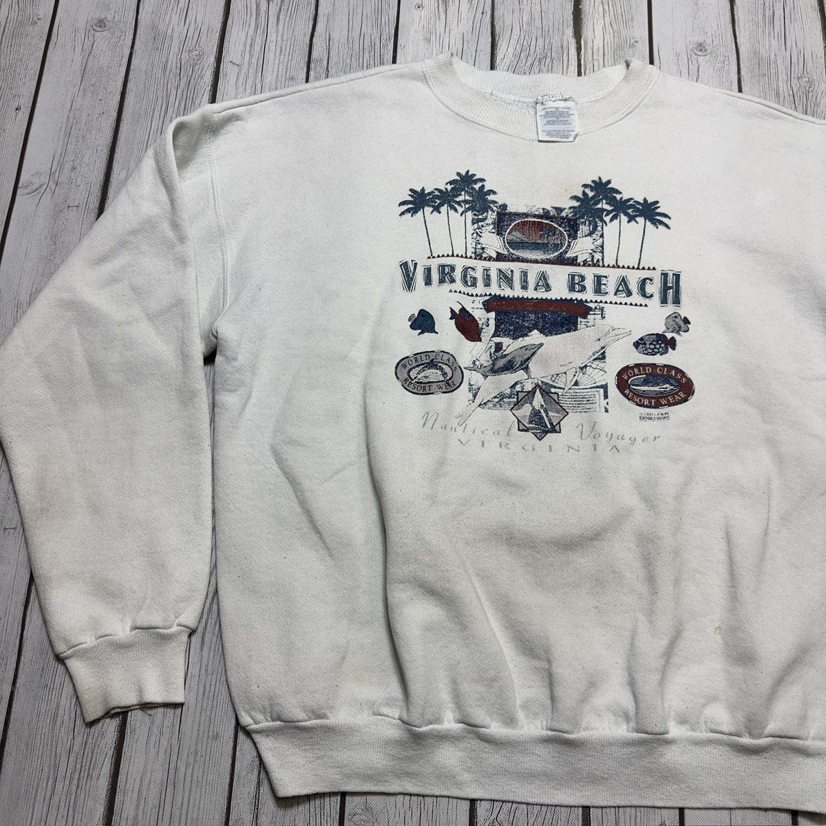 Vintage Vintage Virginia Beach sweatshirt Size US XL / EU 56 / 4 - 3 Thumbnail