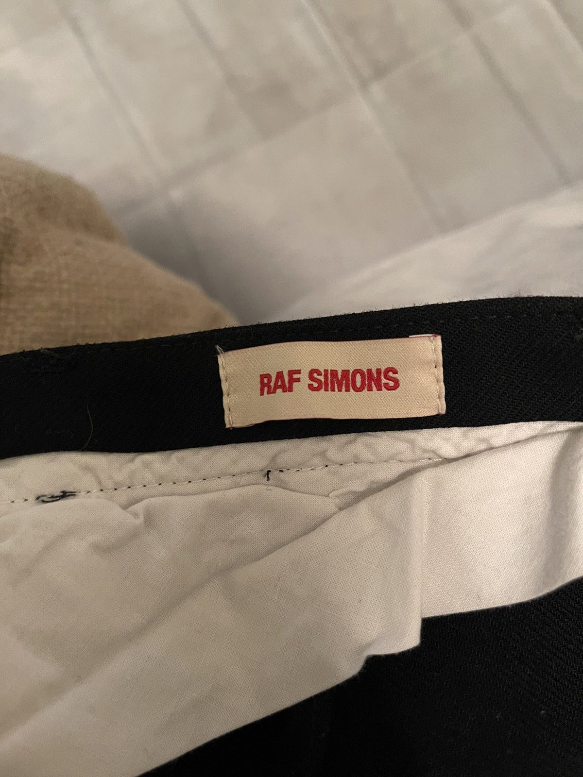 Raf Simons Modello Straight Fit Pants Horizontal Cut Black & Ecru Size US 32 / EU 48 - 4 Thumbnail