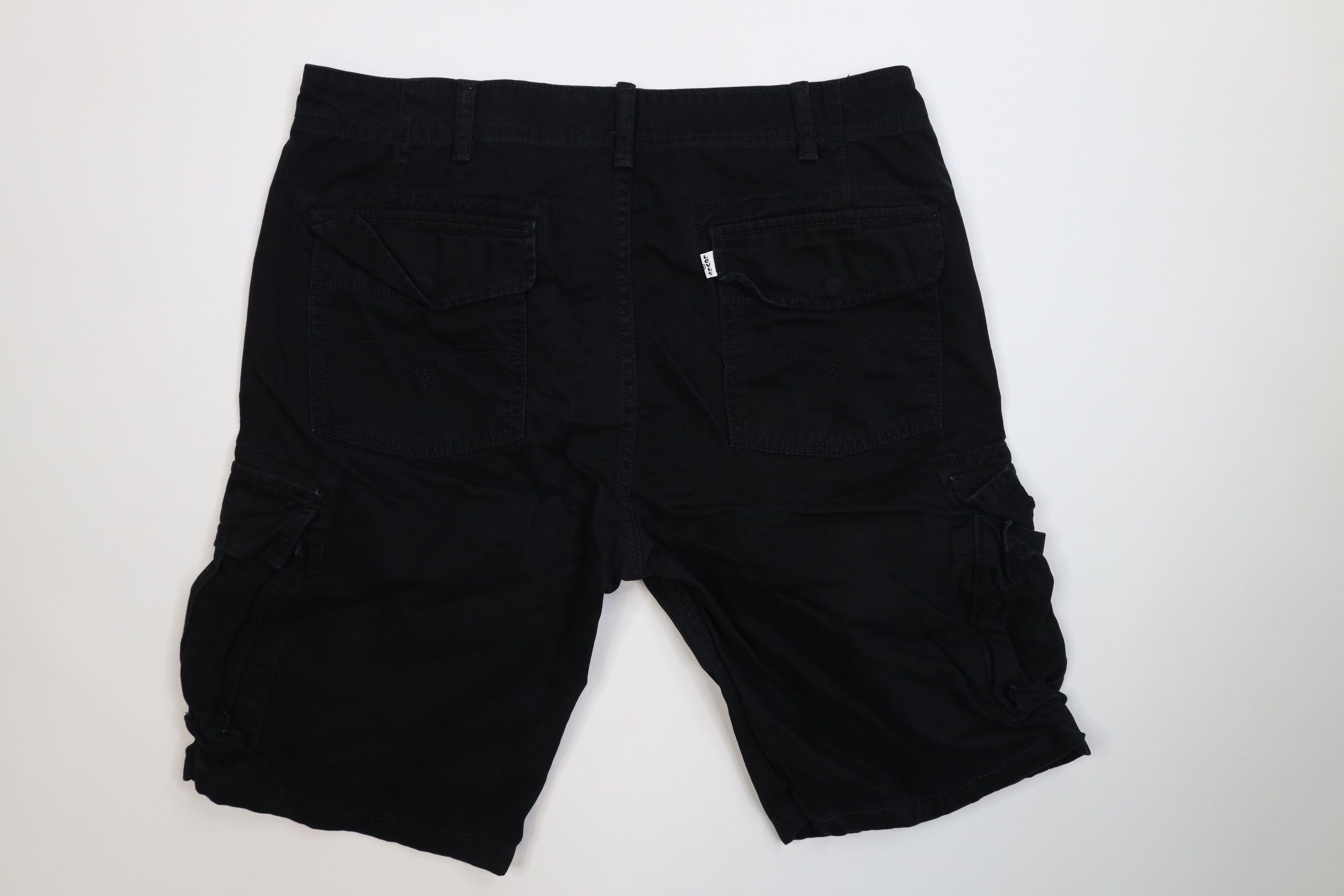 Levi's Vintage Y2K Levis Baggy Loose Fit Cargo Shorts Black Cotton Size US 34 / EU 50 - 8 Thumbnail