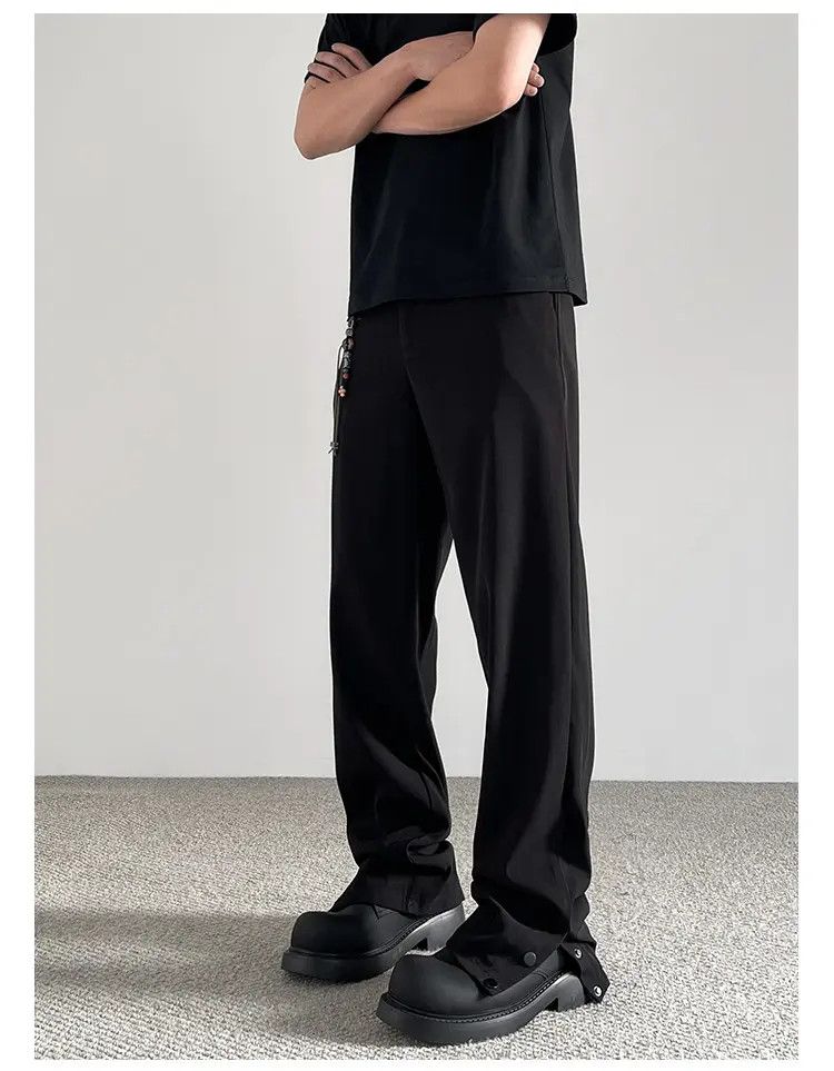 Japanese Brand × Jean Black Baggy Stacked Pants, Wide Leg Black Pants, Chunky Size US 30 / EU 46 - 3 Thumbnail