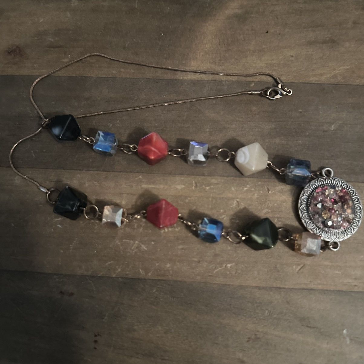 Other Multi color stationed bead and druzy center necklace Size ONE SIZE - 2 Thumbnail