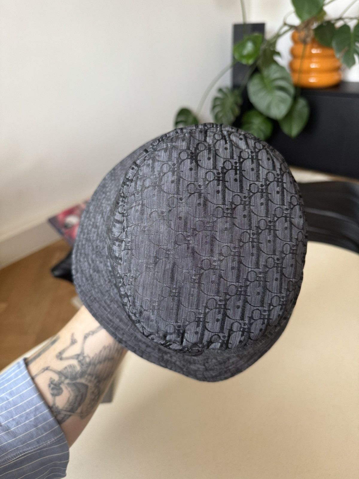 Dior Dior Designer Luxury Monogram Black Bucket Hat High End Rare Size ONE SIZE - 2 Thumbnail