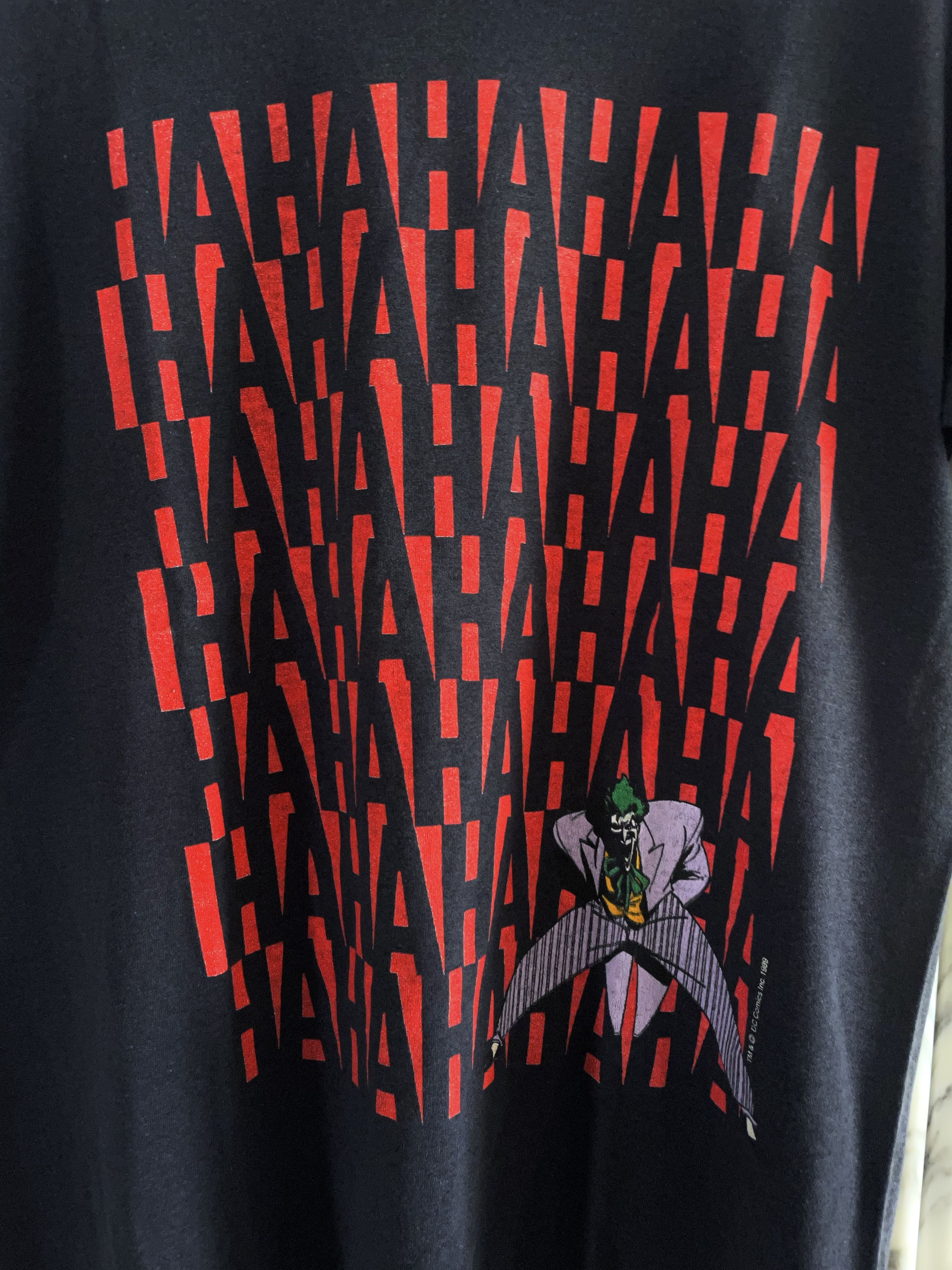 Vintage 1989 SINGLE STITCH HAHAHA JOKER CARTOON LOOPWHEEL T SHIRT Size US M / EU 48-50 / 2 - 4 Thumbnail