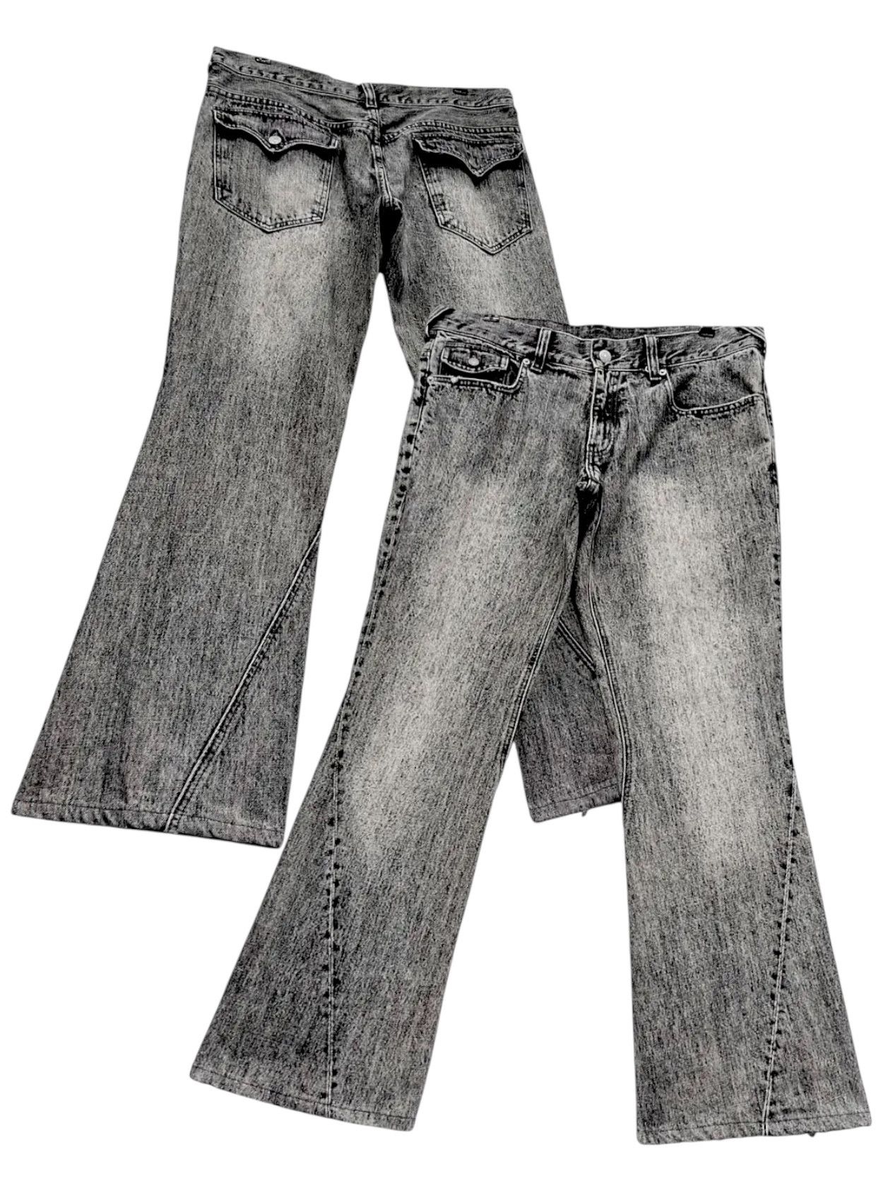Japanese Brand × Seditionaries 🔥FYE🔥Vintage DAILY NEWS Retro Punk Acid Wash Denim FLARED Size US 34 / EU 50 - 1 Thumbnail