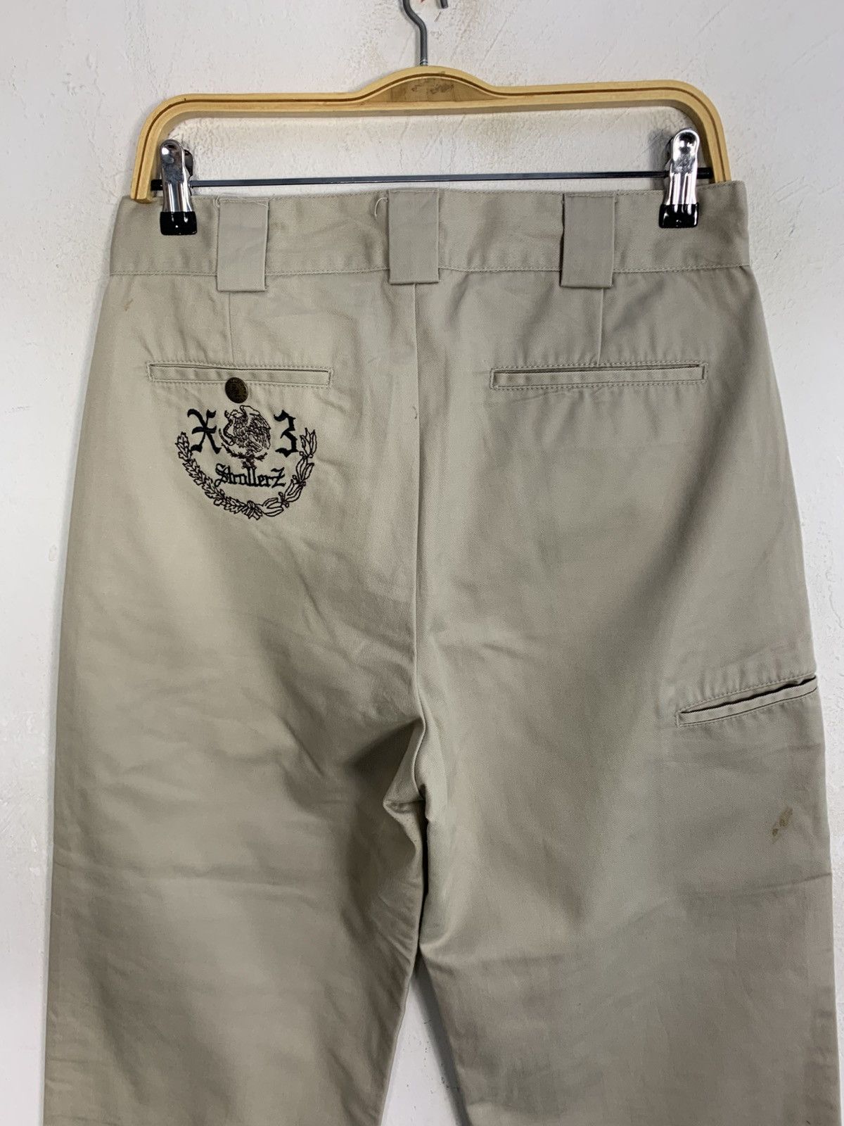 Japanese Brand Stroller Z Los Angeles Tan Suede Khakis Baggy Double Knee Size US 31 - 4 Thumbnail