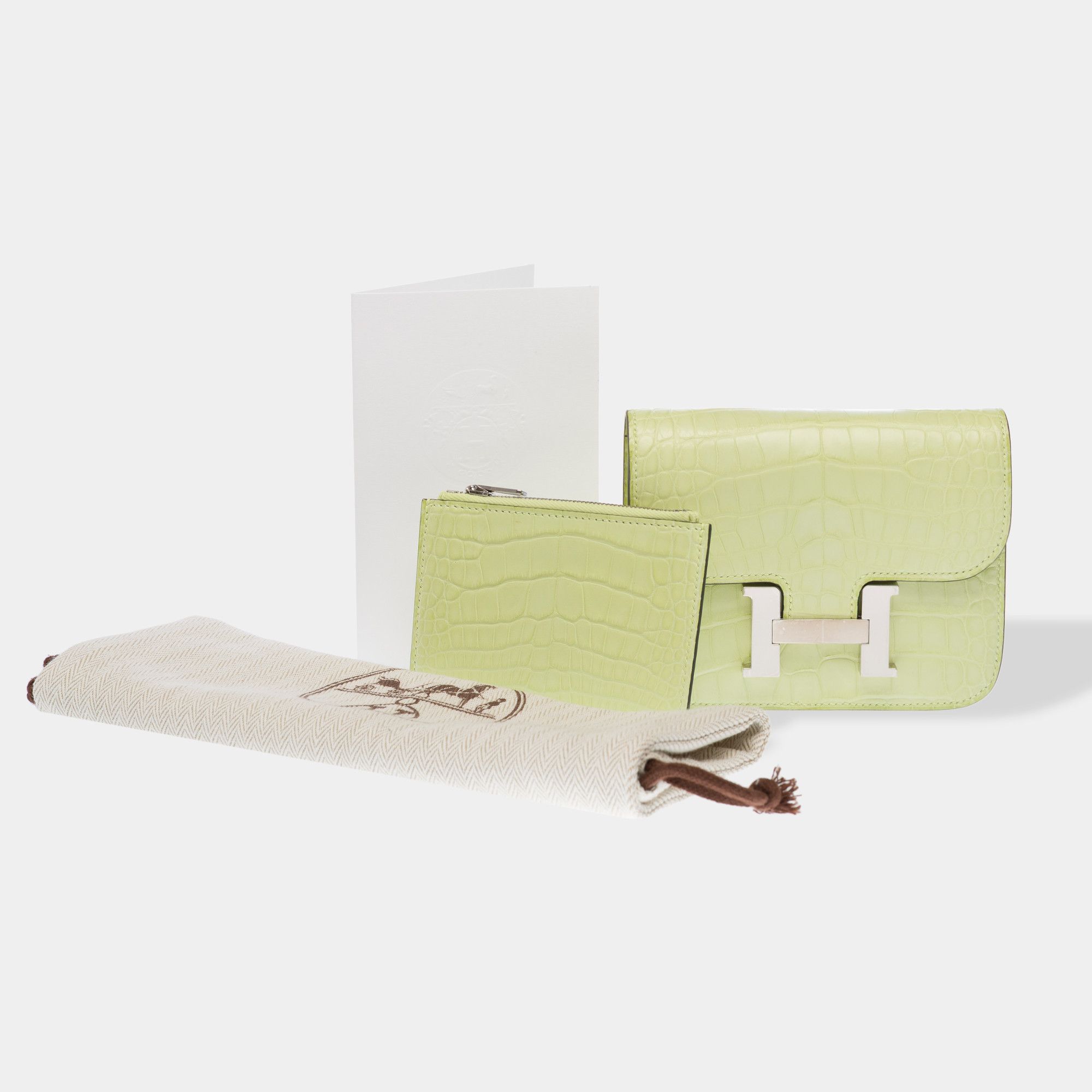 Hermes HERMES Constance Slim Belt Bag in Yellow Crocodile Leather Size ONE SIZE - 3 Thumbnail