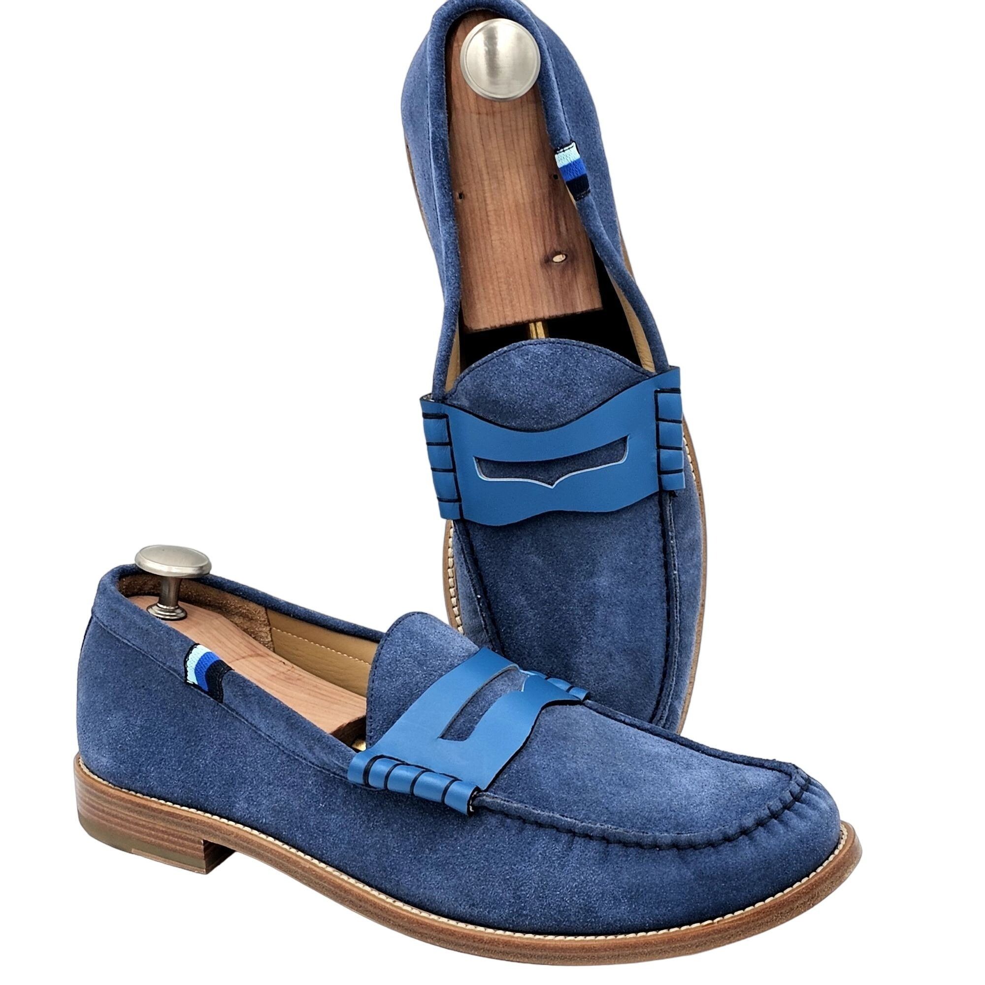 Other NEW Blue Scarpa Italy Men's 15 Blue Dress Shoes Penny Loafer Size US 15 / EU 48 - 11 Thumbnail