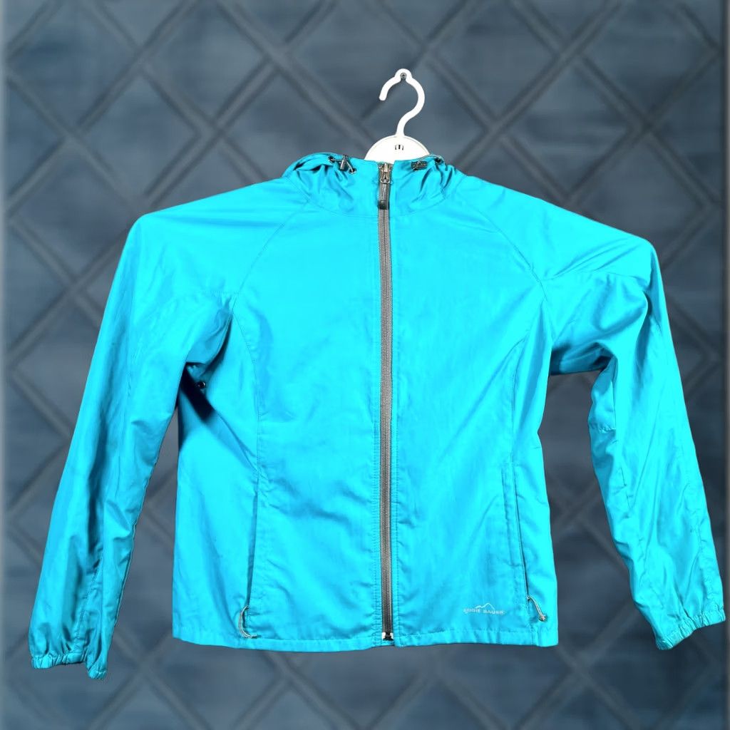 Eddie Bauer Eddie Bauer Windbreaker Jacket Women's S Blue Polyester Full-Zip Hooded Hiking Size S / US 4 / IT 40 - 1 Thumbnail