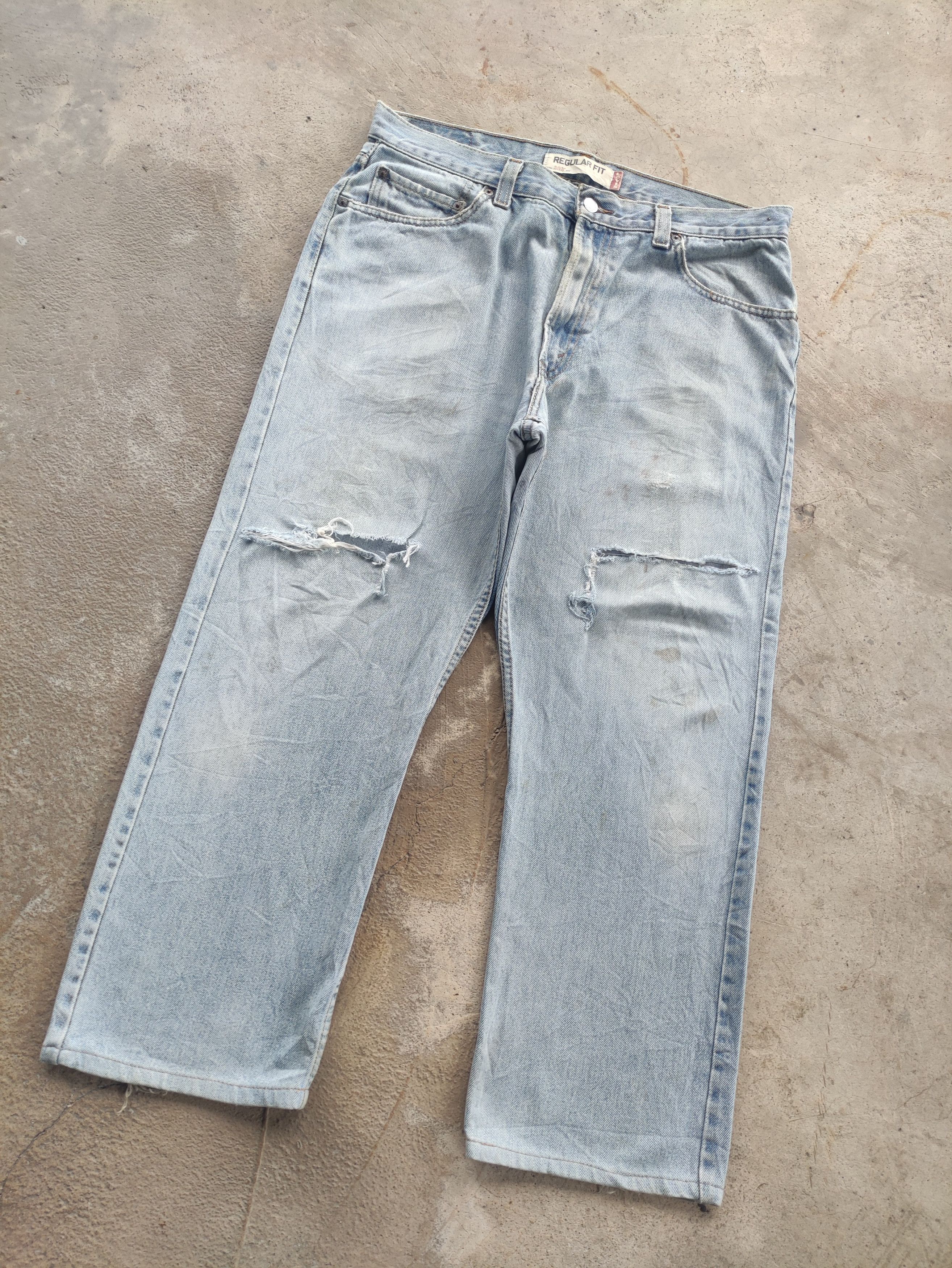 Levi's Vintage Levis Jean Distressed Faded Denim Size US 37 - 2 Thumbnail