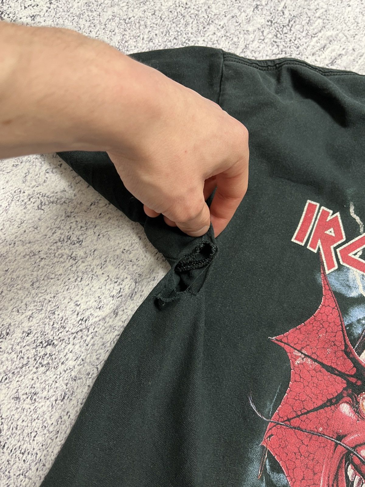 Band Tees × Iron Maiden × Vintage Vintage 2000's Iron Maiden Purgatory Tour Distressed T-shirt Size US M / EU 48-50 / 2 - 12 Thumbnail