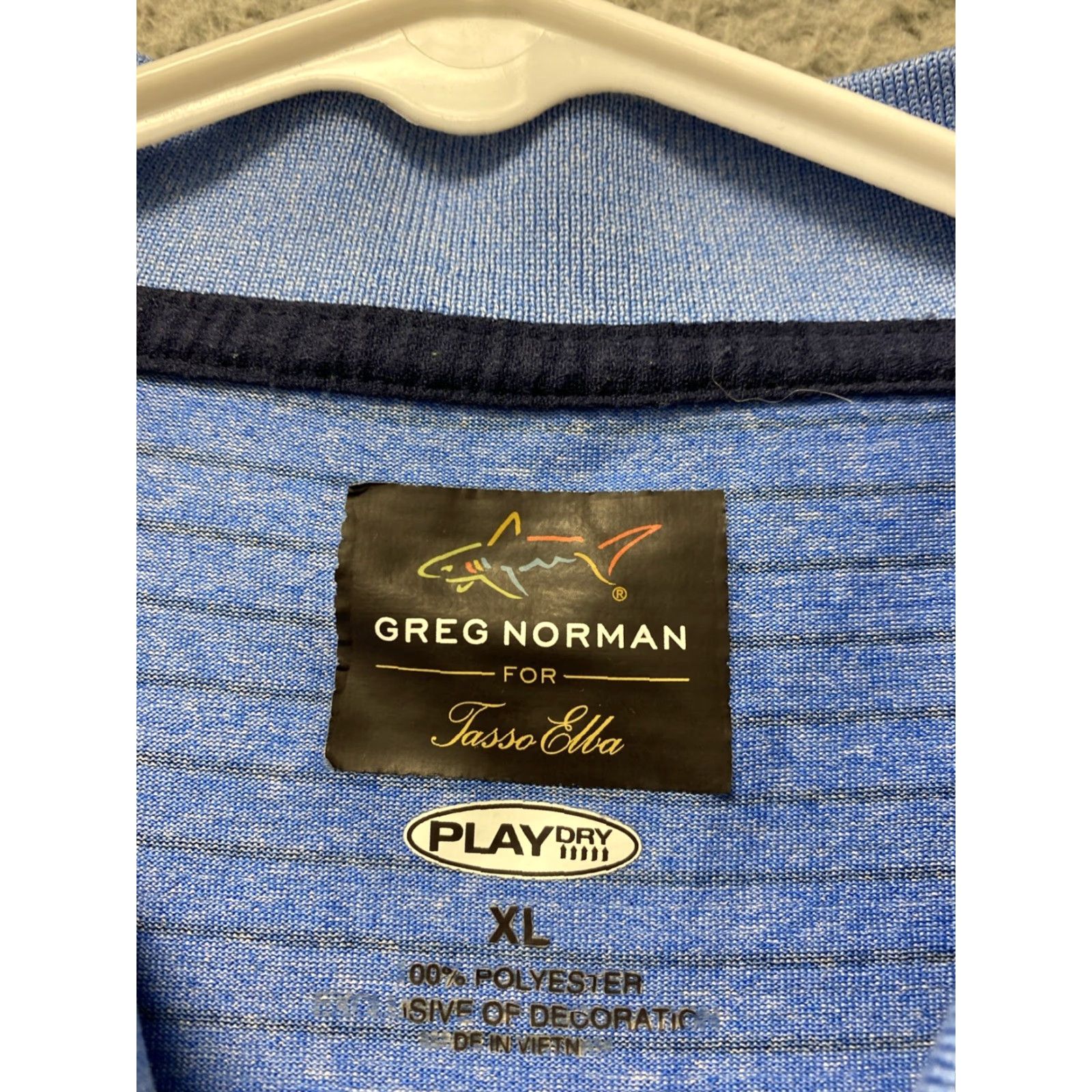 Vintage Norman Shirt Men XL Striped Polyester Golf Tasso Elba Polo/60-39 Size US XL / EU 56 / 4 - 4 Thumbnail