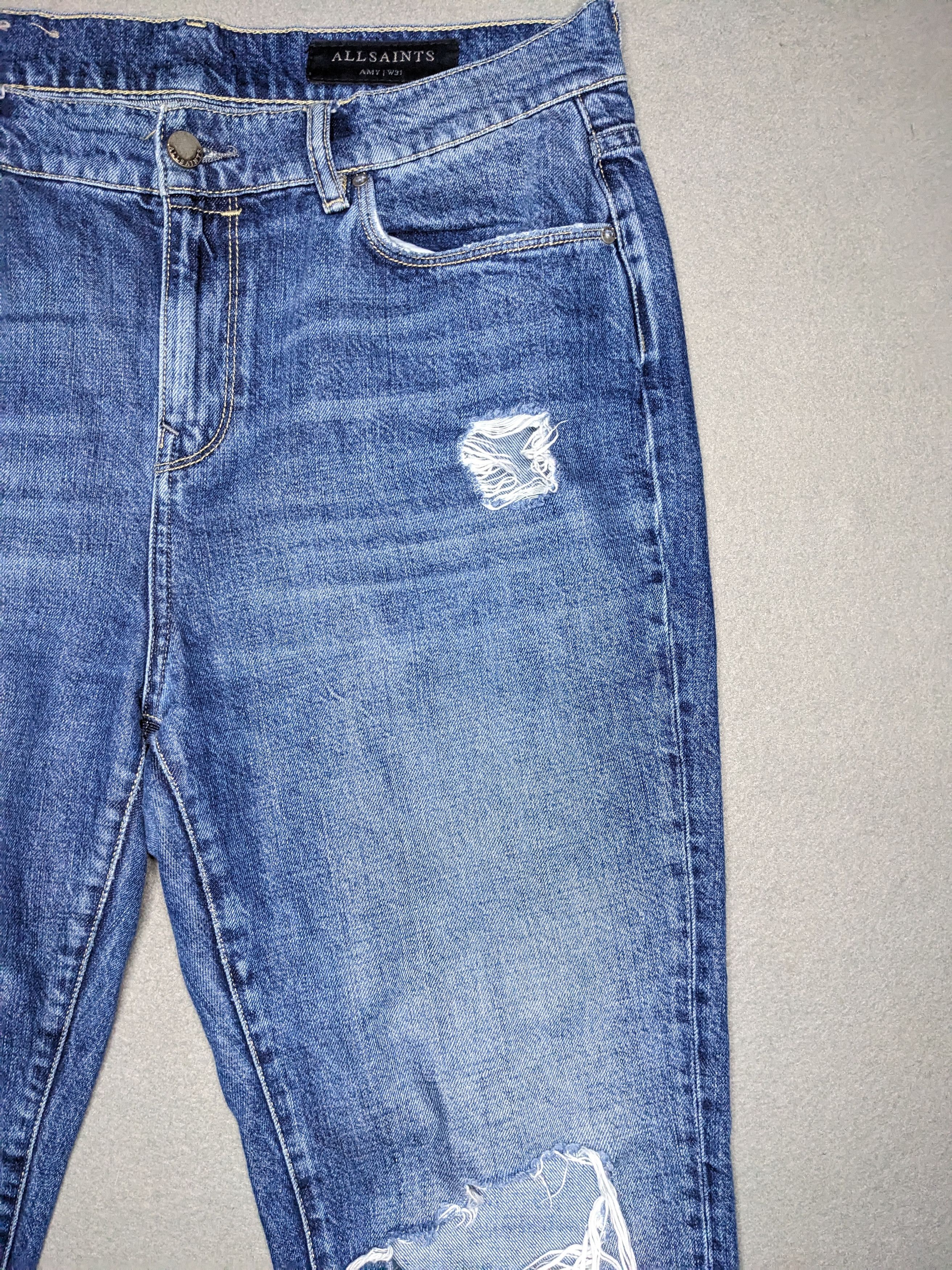 Allsaints All Saints Amy Girlfriend Jeans 33x28 Distressed Straight Size 33" - 3 Thumbnail