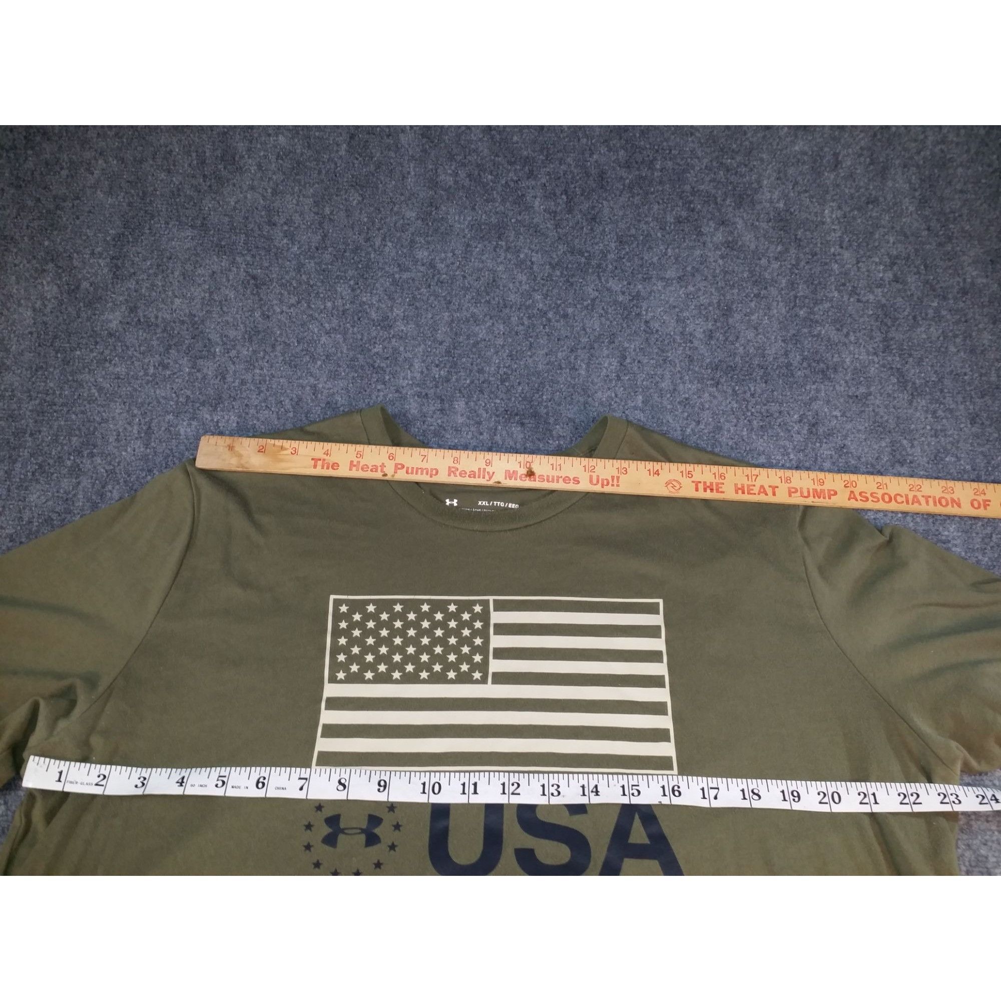 Under Armour Under Armour Tshirt Men Sz XXL Army Green USA Flag Graphic P Size US XXL / EU 58 / 5 - 5 Thumbnail