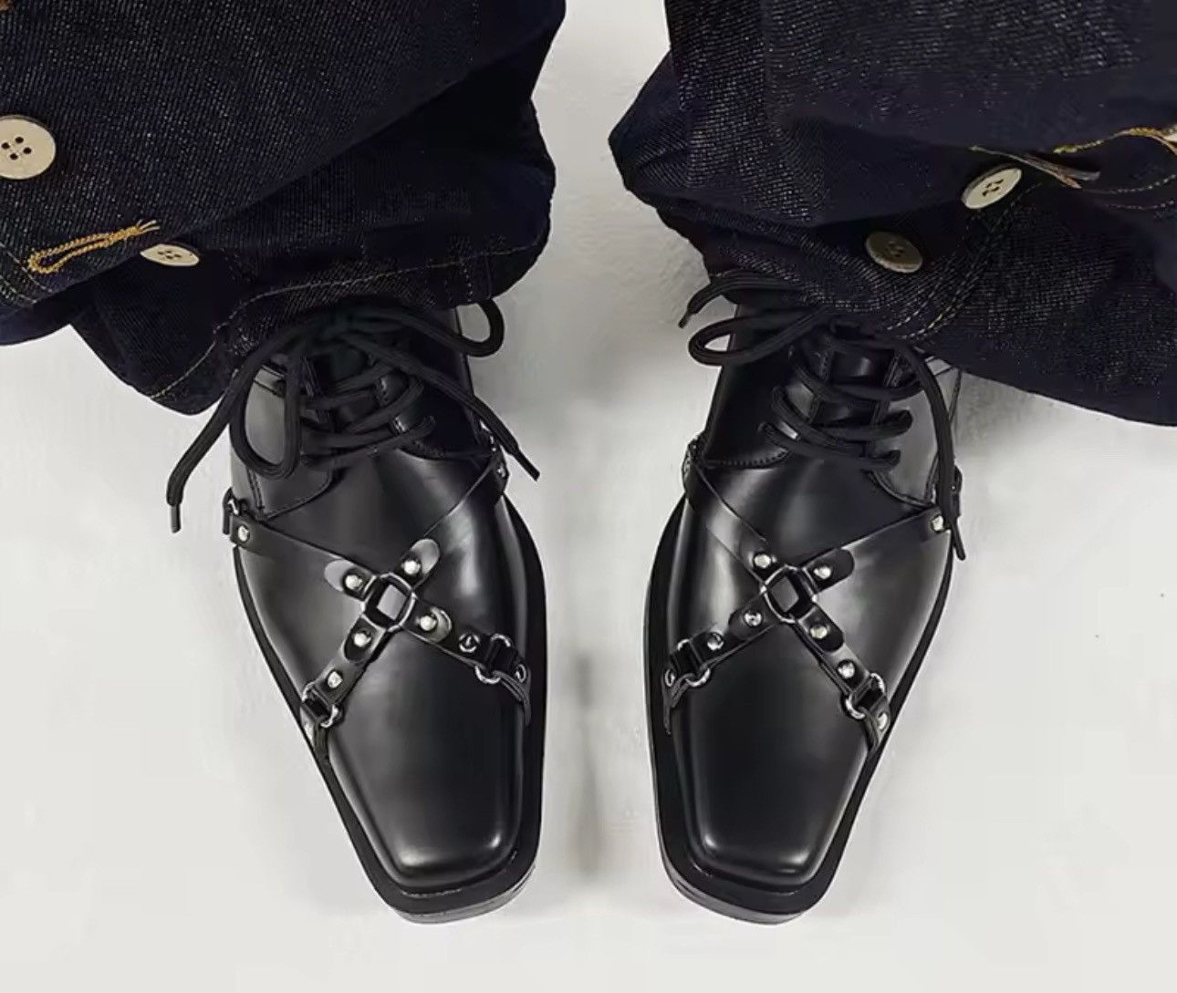 Other Streetwear PU Leather Rivets Casual Designer Boots Loafers Size US 9 / EU 42 - 5 Thumbnail