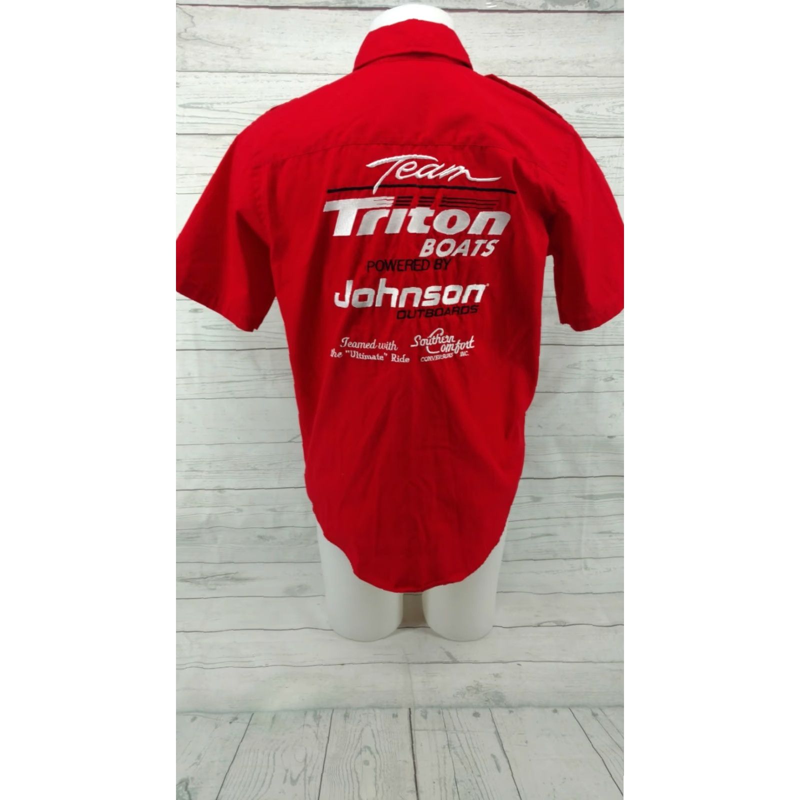 Vintage Red Size Medium Button Fishing Shirt Team SCAT Robin Howell Triton Boats Mens Size US M / EU 48-50 / 2 - 7 Thumbnail