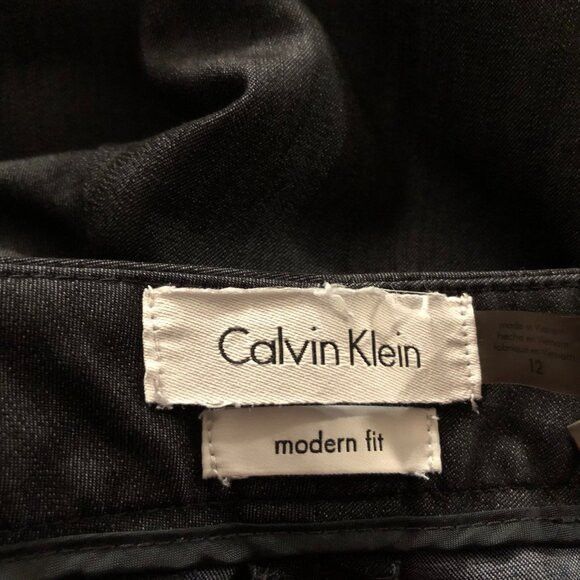 Calvin Klein CALVIN KLEIN WOMEN'S BLUE 77%POLYESTER DRESS PANTS 12/31 Size 34" / US 12 / IT 48 - 3 Thumbnail