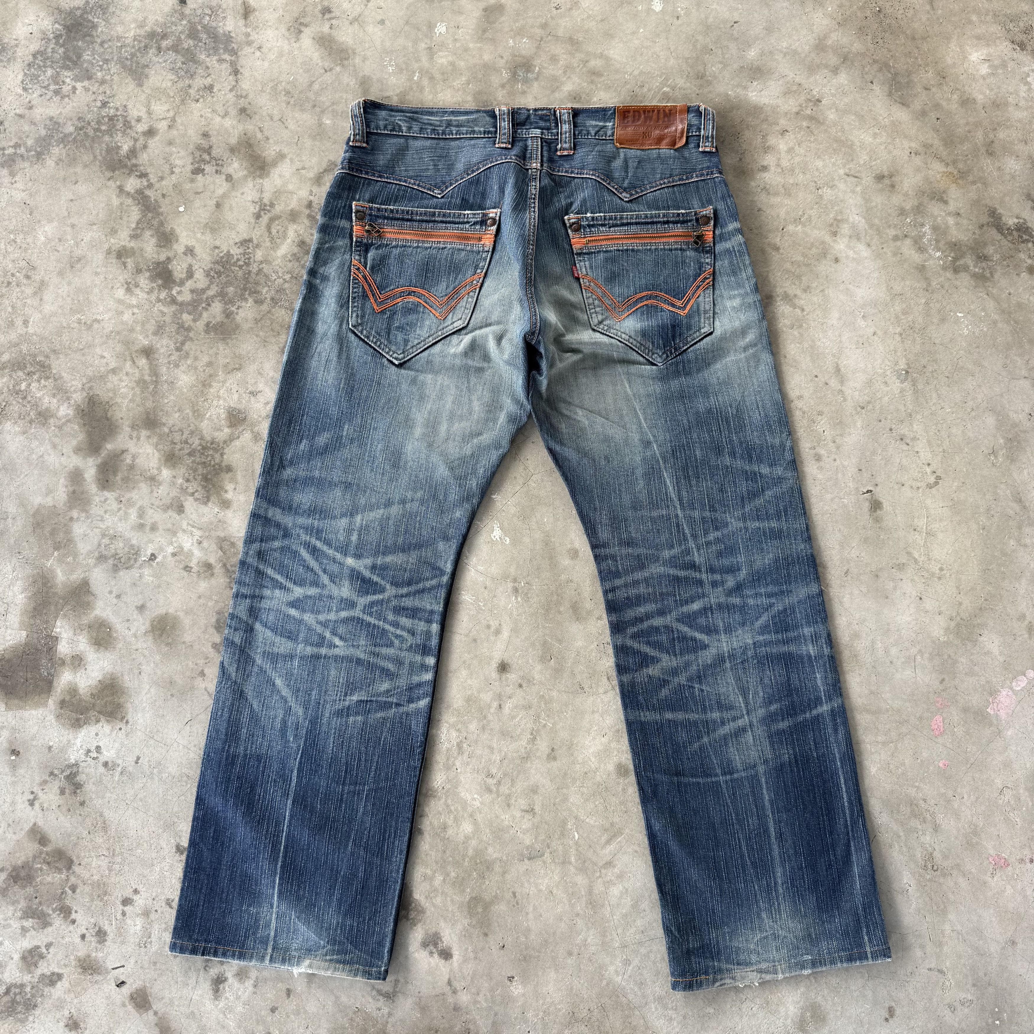 Edwin W38x30 Vintage Edwin Faded Ripped Denim Jean Pants Size US 38 / EU 54 - 9 Thumbnail