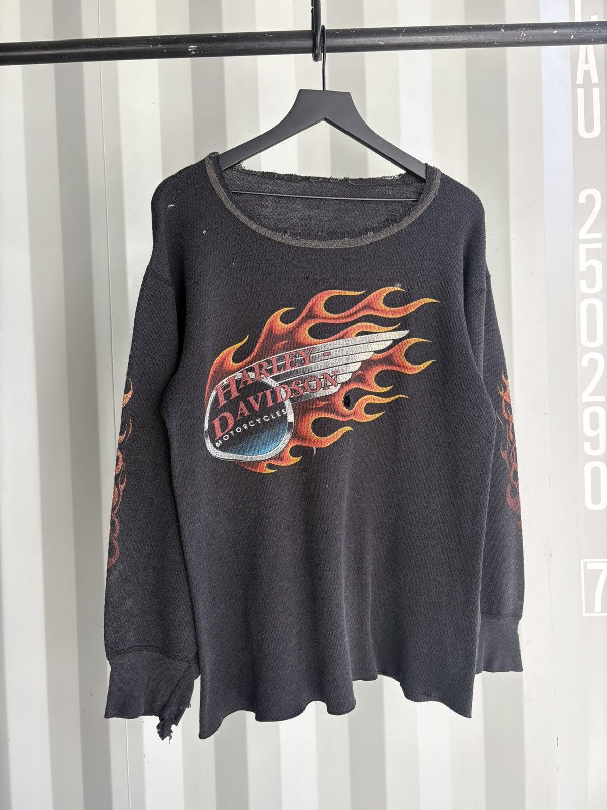Harley Davidson × Vintage Vintage Faded Red Flame Harley Davidson