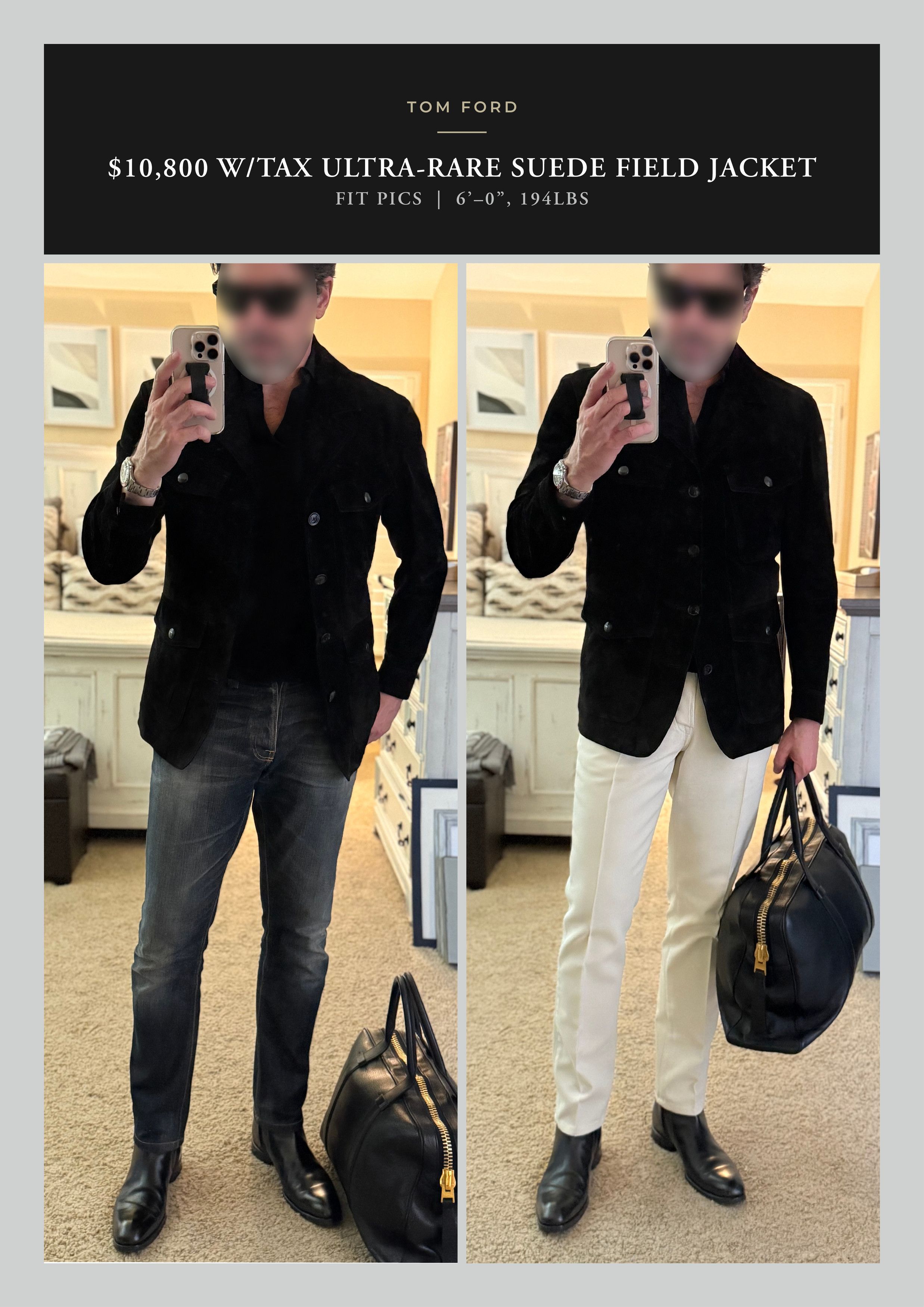 Tom Ford Ultimate Ultra-Rare New $10,800 w/tax Suede Field Jacket Size US M / EU 48-50 / 2 - 13 Thumbnail