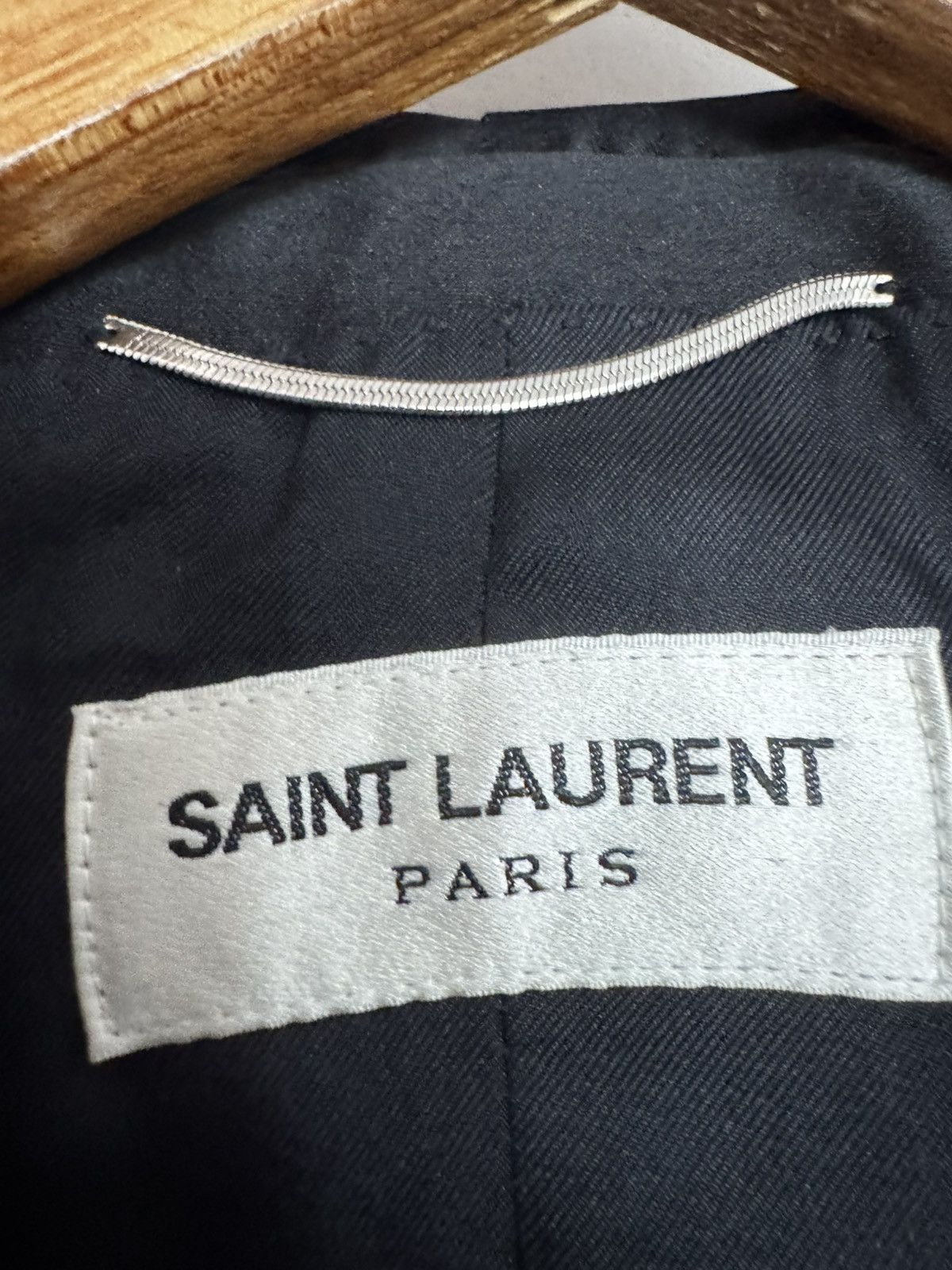 Saint Laurent Paris Hedi 2013 Pin Stripe Shawl Le Smoking Blazer Size 52R - 2 Thumbnail