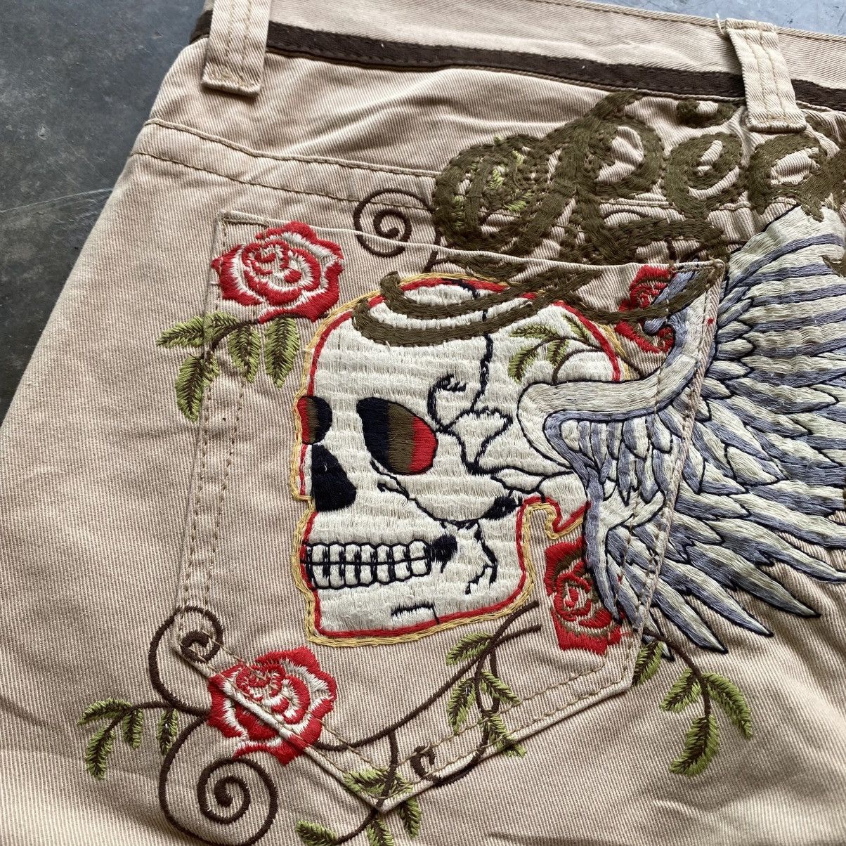 Japanese Brand RED PEPPER Embroidery Butthit DAICOCK YAMANE ED HARDY STYLE Size US 34 / EU 50 - 6 Thumbnail