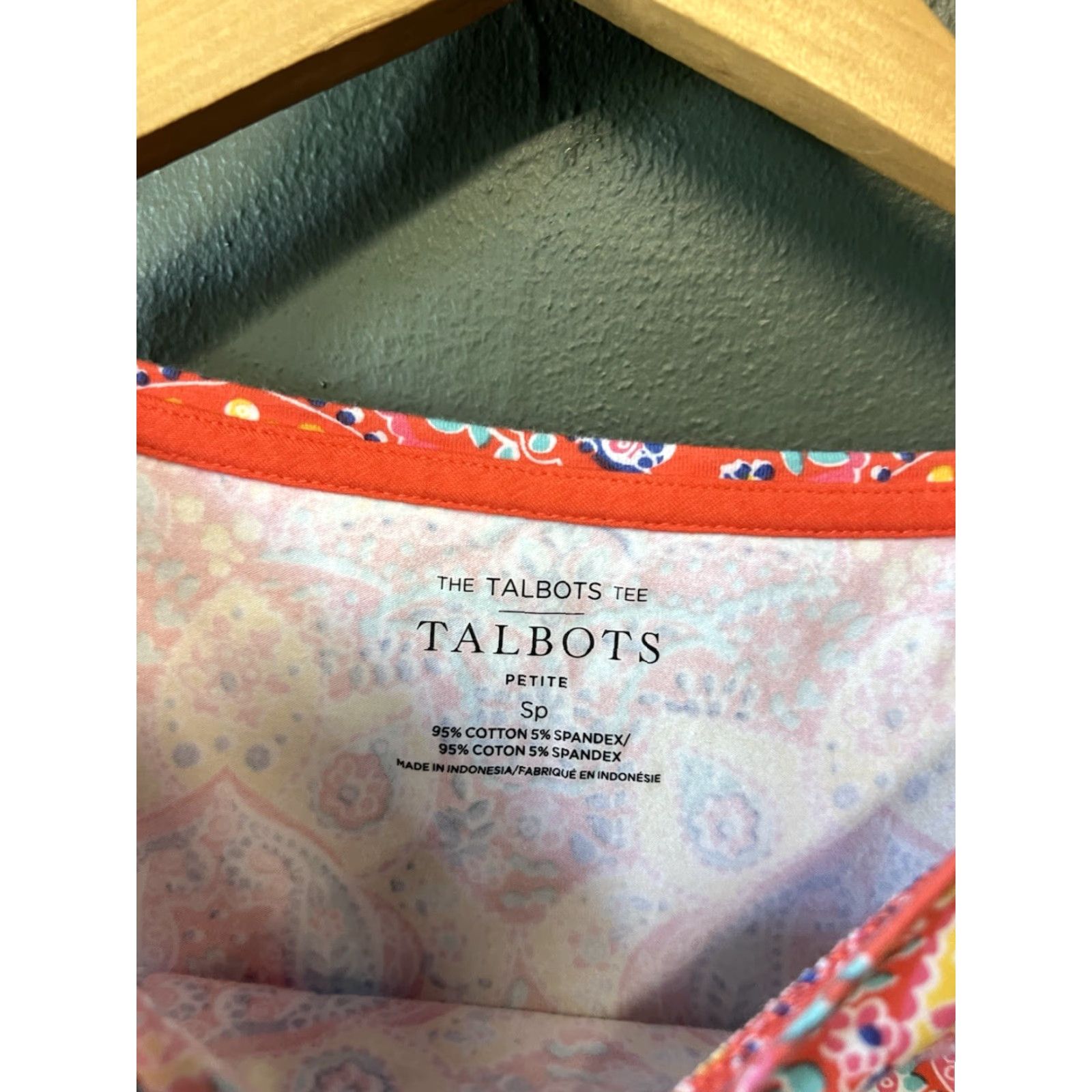 Talbots VINTAGE Talbots Paisley Blouse Shirt 3/4 Sleeve Womens Petite Red S Small Size S / US 4 / IT 40 - 3 Thumbnail