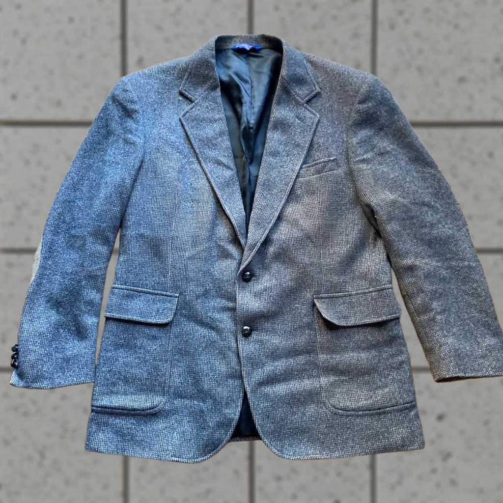 Pendleton VINTAGE Pendleton Sport Coat Jacket Men 42L Gray Wool Tweed Notch Lapel Two-Button Long Mens Size 42R - 1 Thumbnail