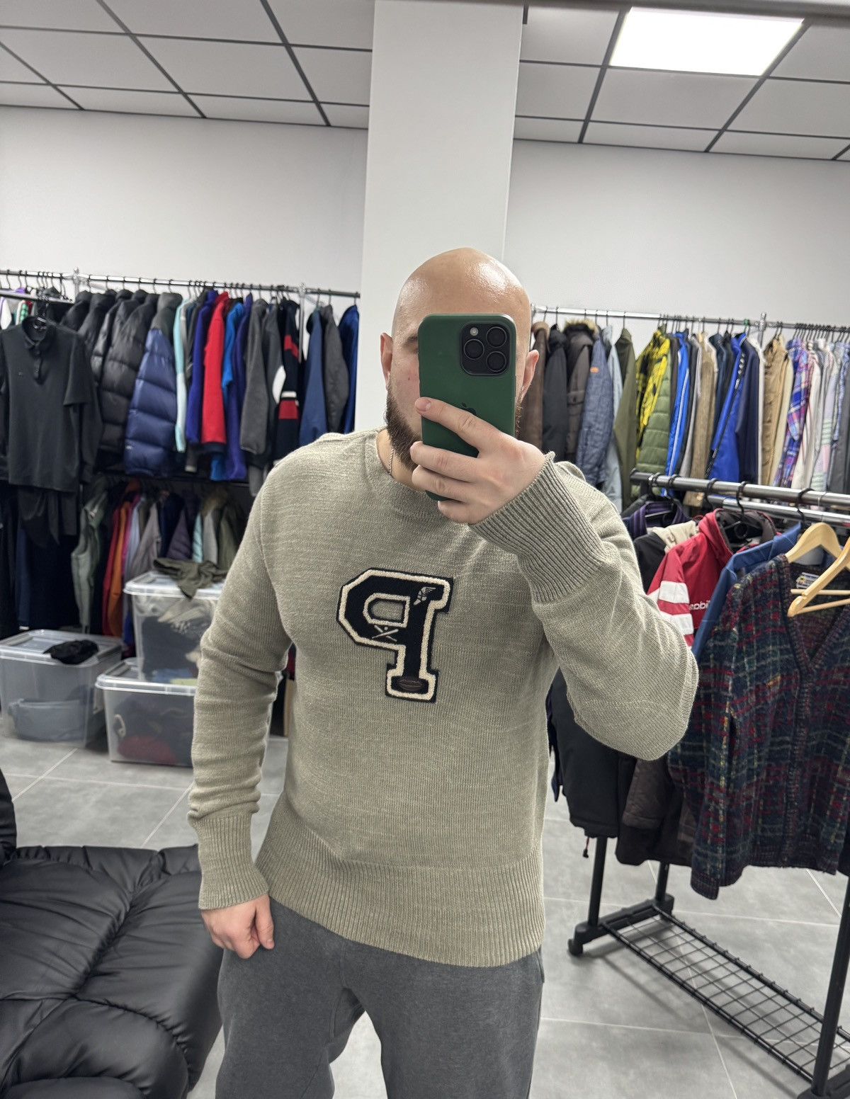 Polo Ralph Lauren Polo Ralph Lauren Varsity Leather Logo Sweater Men Size L Size US L / EU 52-54 / 3 - 2 Thumbnail