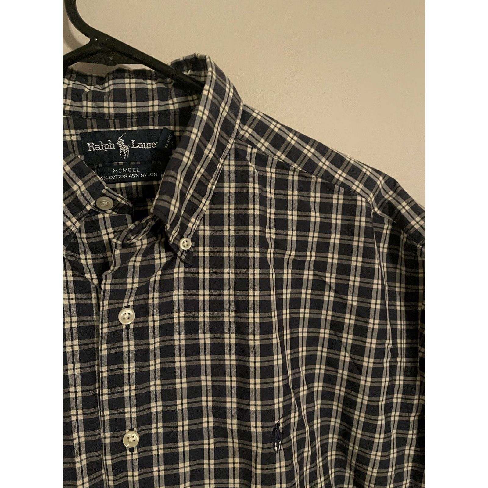 Polo Ralph Lauren Polo Ralph Lauren Button-Up Shirt L/S Plaid Navy Blue McMeel - Men's L - Cotton Blend - Polo Pony Logo - Casual Shirt Size US L / EU 52-54 / 3 - 2 Thumbnail