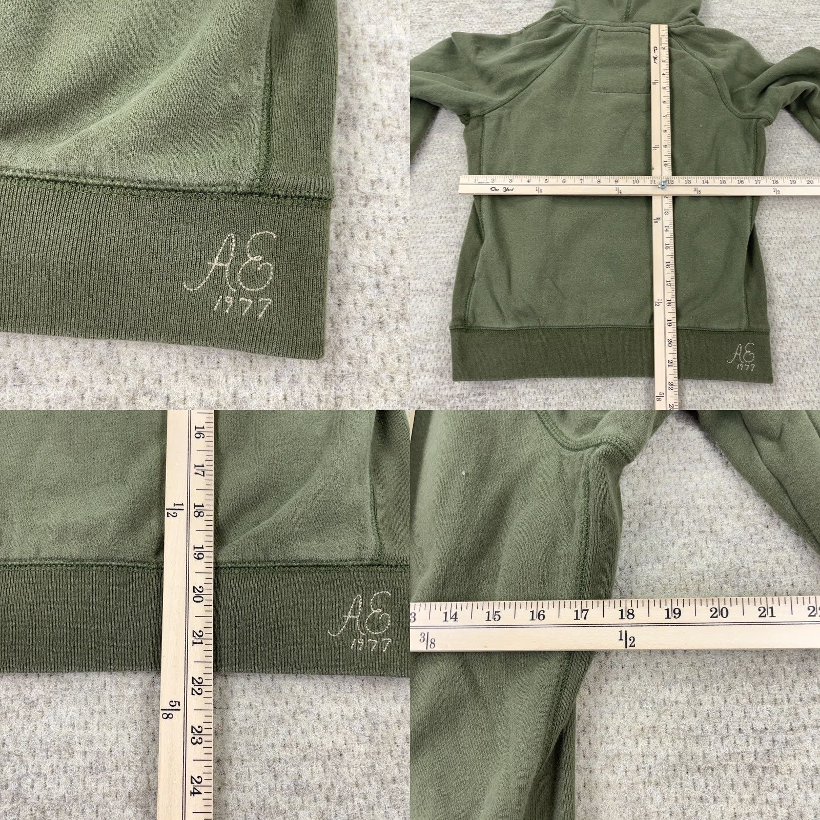 American Eagle Outfitters VINTAGE American Eagle Hoodie Women Medium Green Pullover Spellout Sweatshirt AE77 Size M / US 6-8 / IT 42-44 - 8 Thumbnail