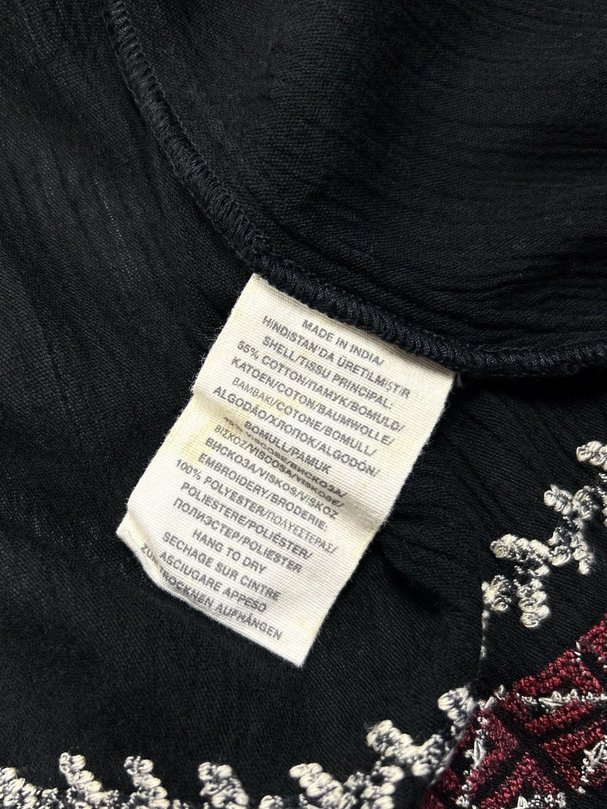 Denim & Supply Ralph Lauren Rare Ralph Lauren Denim Supply Blouse Black Embroidery Boho Size XXS / US 00 / IT 34 - 13 Thumbnail