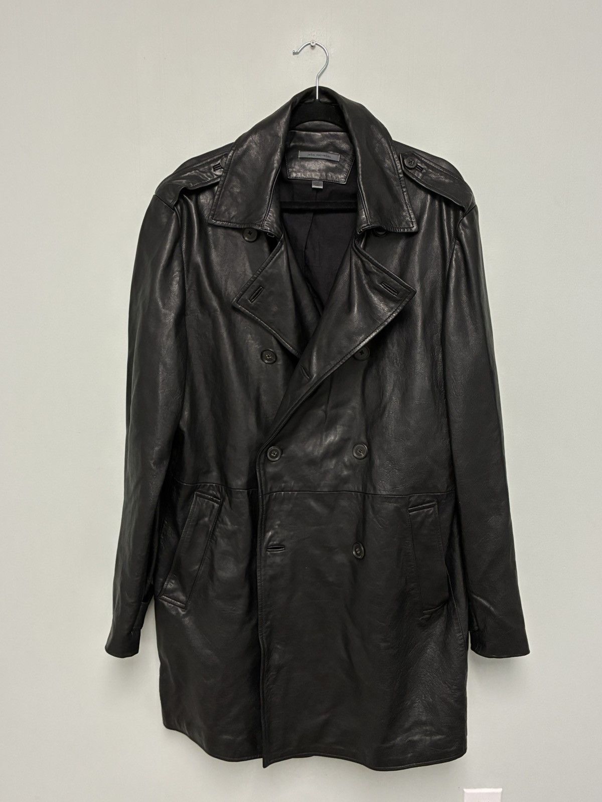 John Varvatos Leather trench coat EU 54 US 44 Size US L / EU 52-54 / 3 - 4 Thumbnail