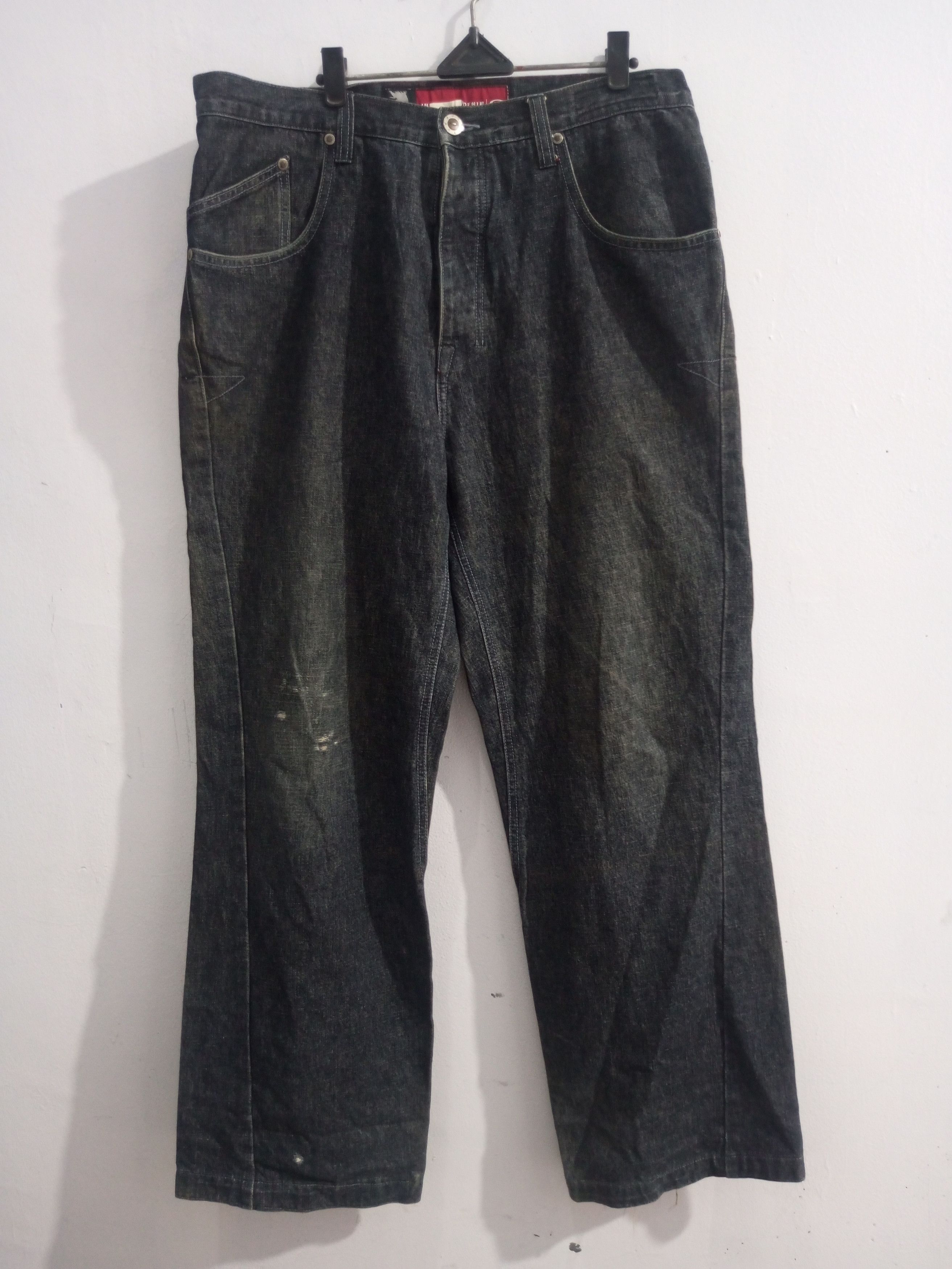 Image of Y2K Oakley Industrial Denim Pants in Blacks, Men's (Size 36)